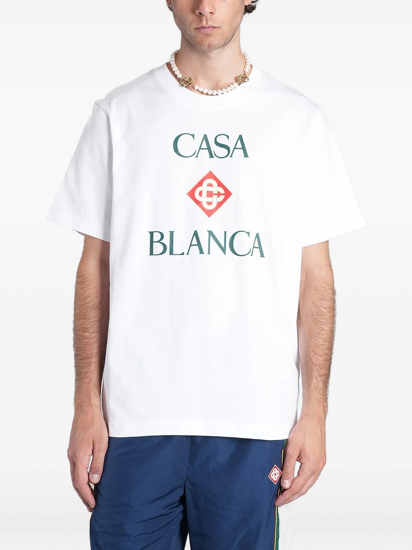 white Casablanca Diamond logo short sleeve T‑shirt