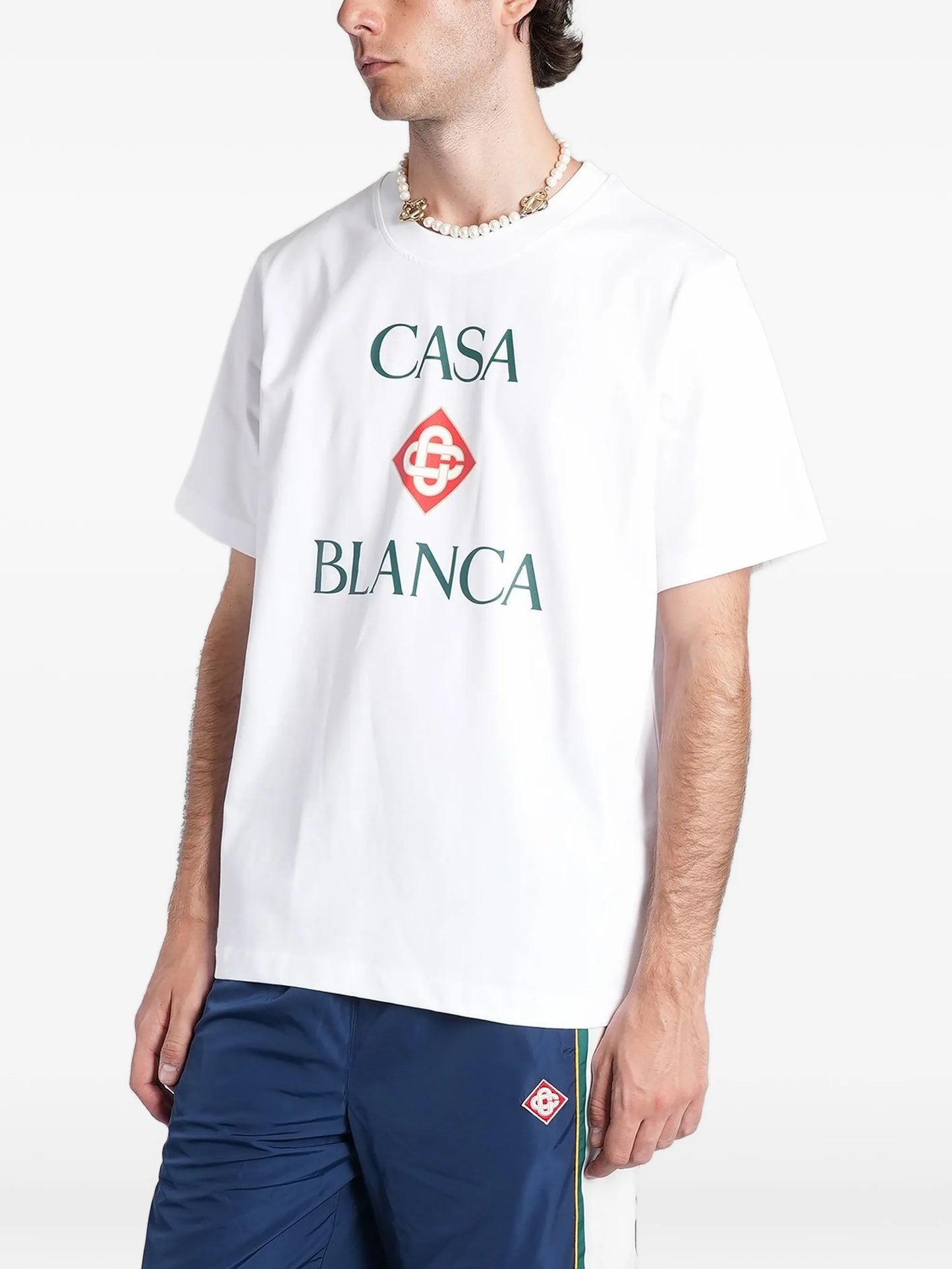 white Casablanca Diamond logo short sleeve T‑shirt
