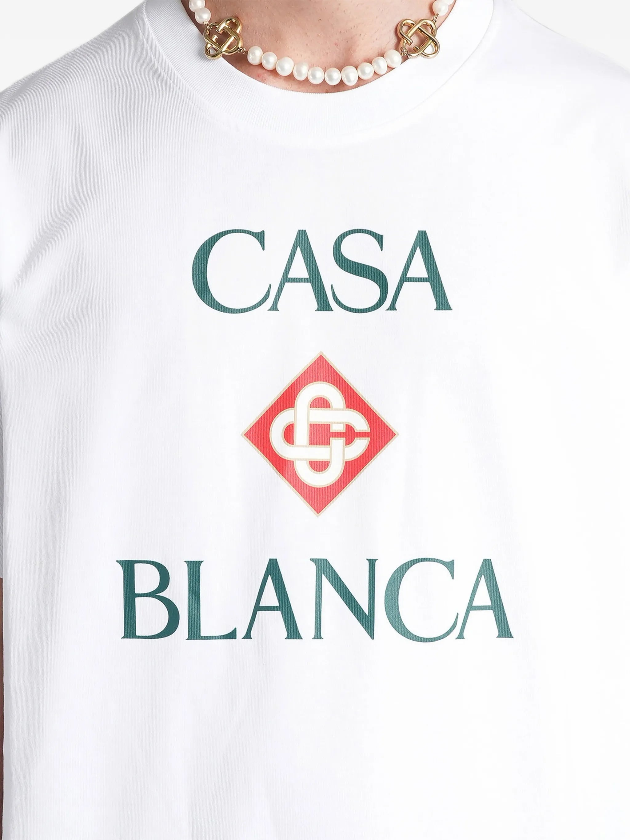 white Casablanca Diamond logo short sleeve T‑shirt