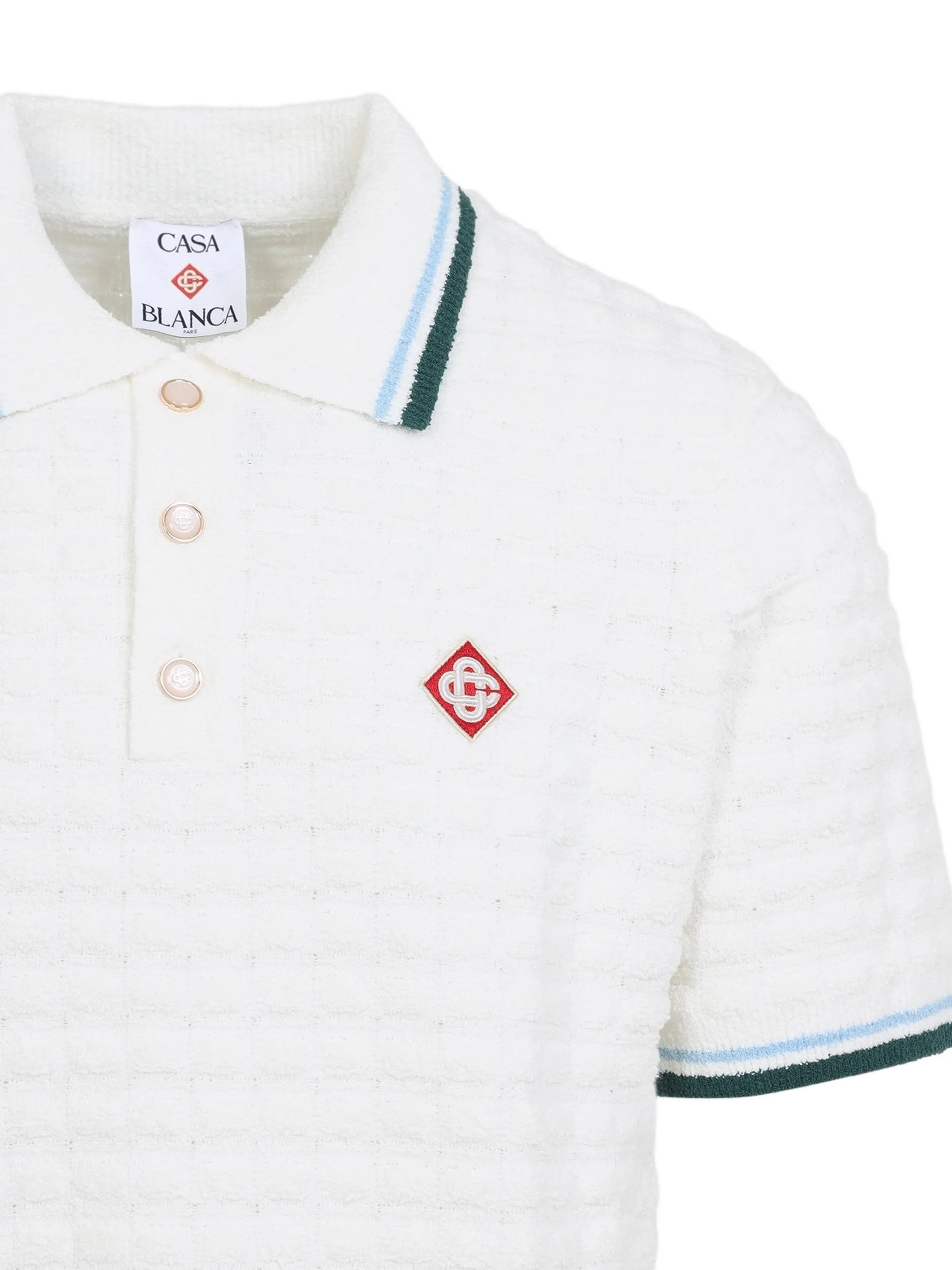 textured-knit polo shirt