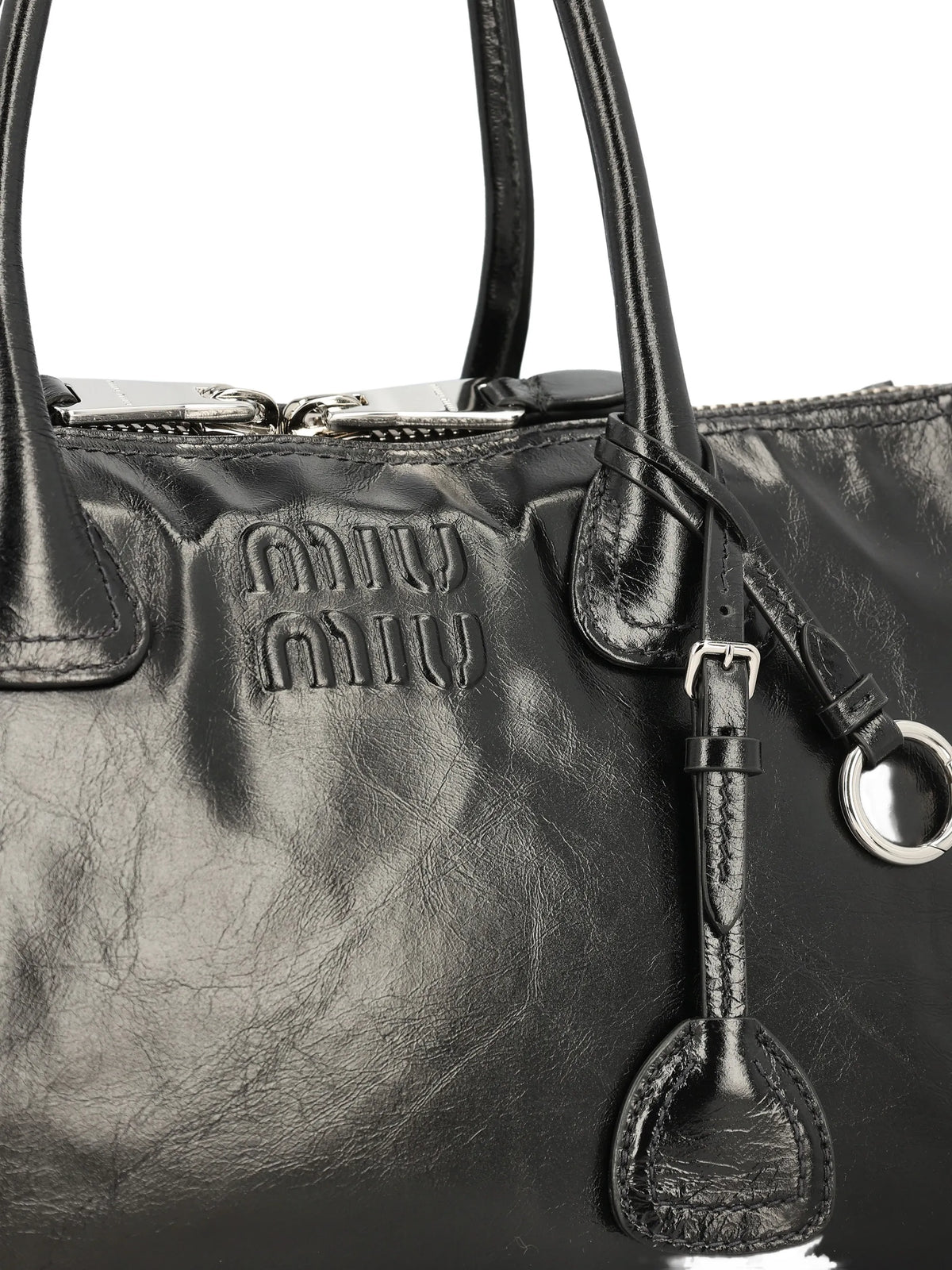 crinkled-leather shoulder bag