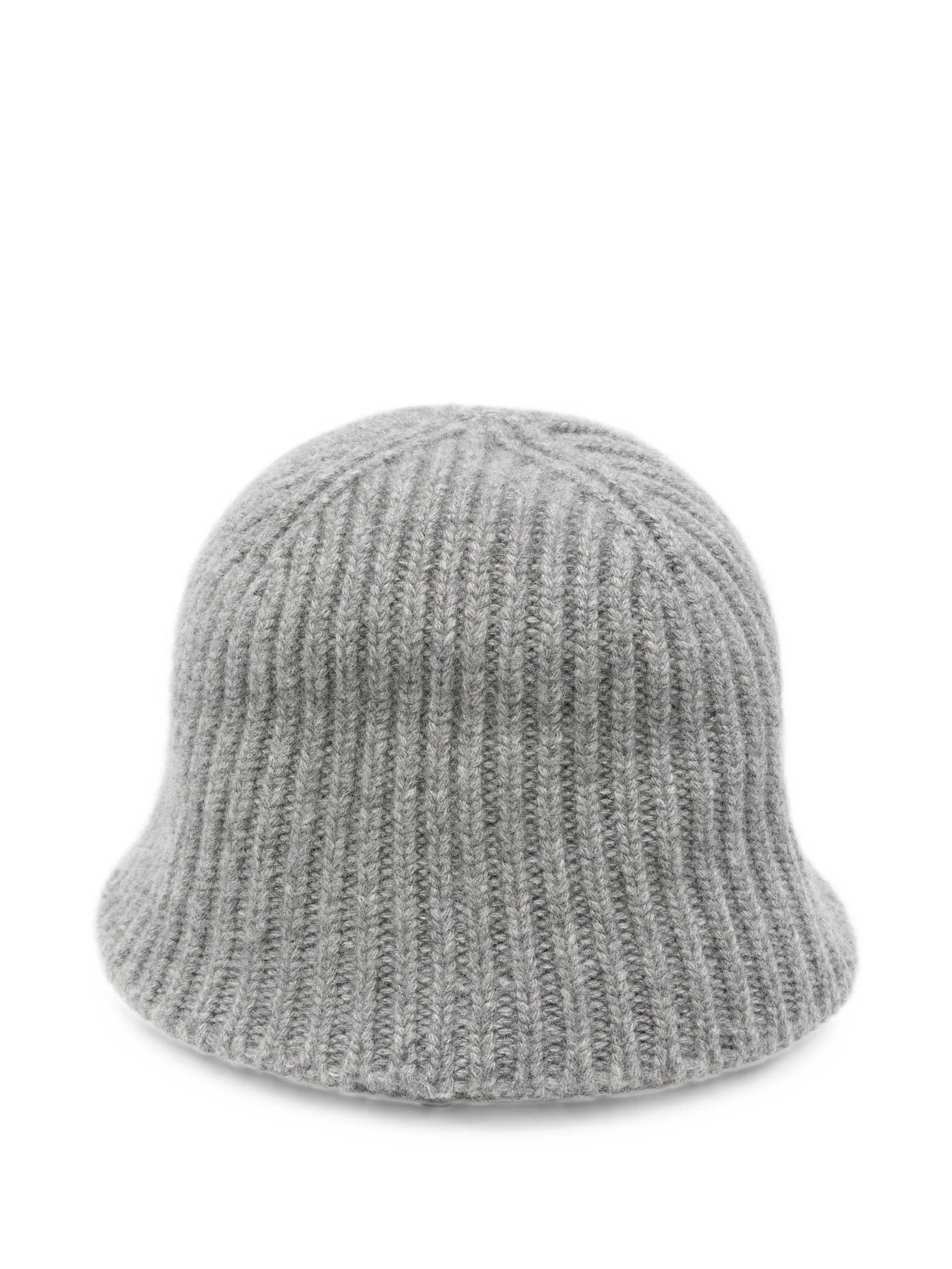 logo-patch ribbed bucket hat