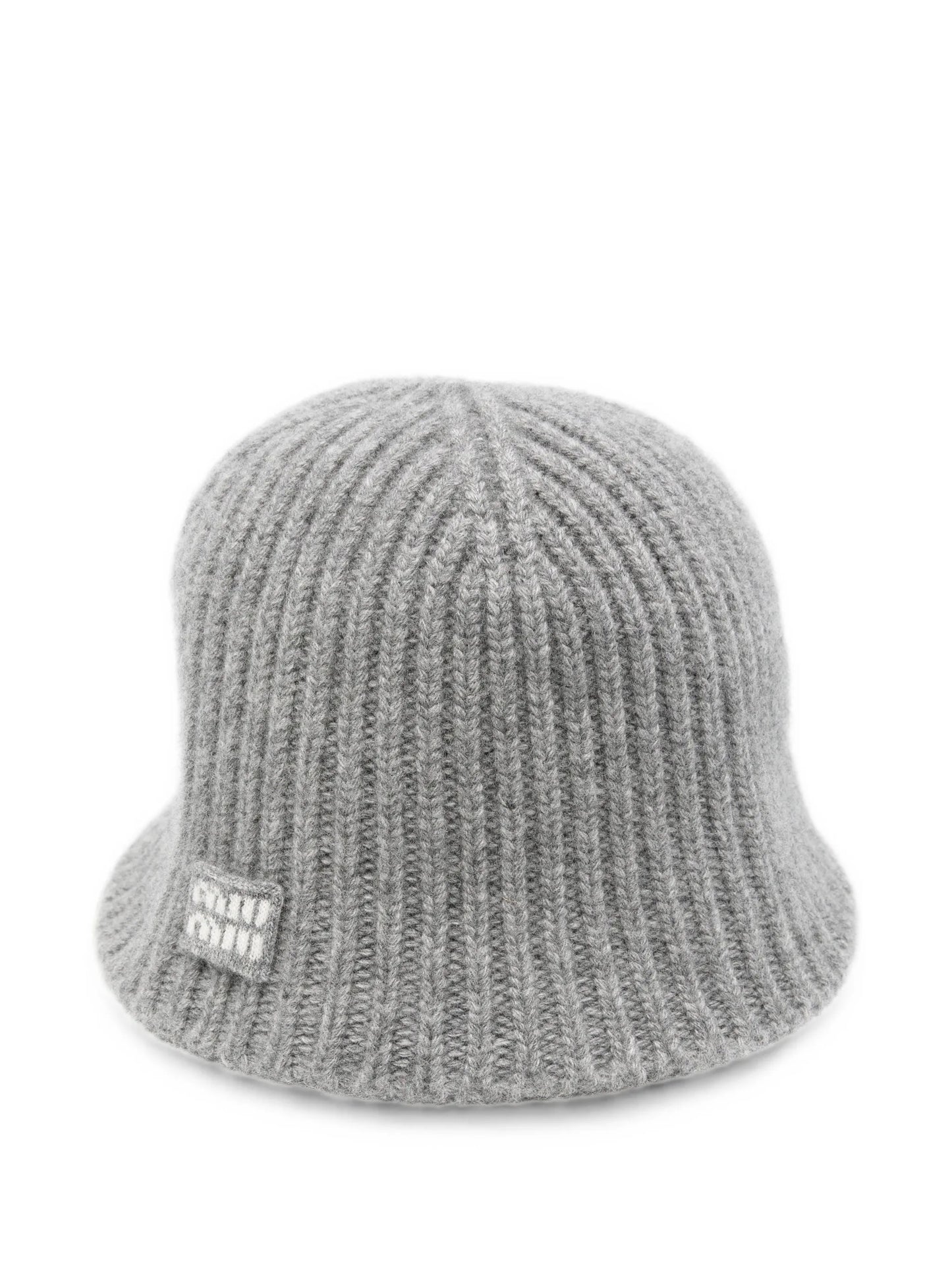 logo-patch ribbed bucket hat