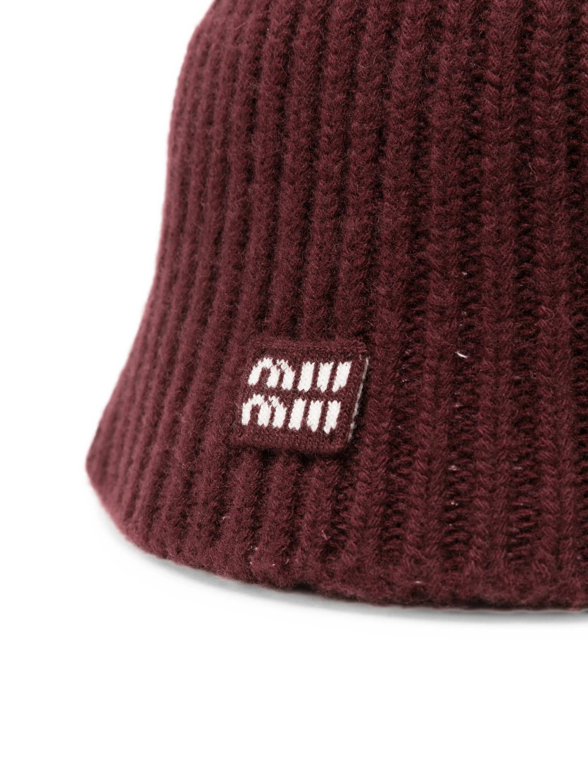 ribbed-knit beanie hat