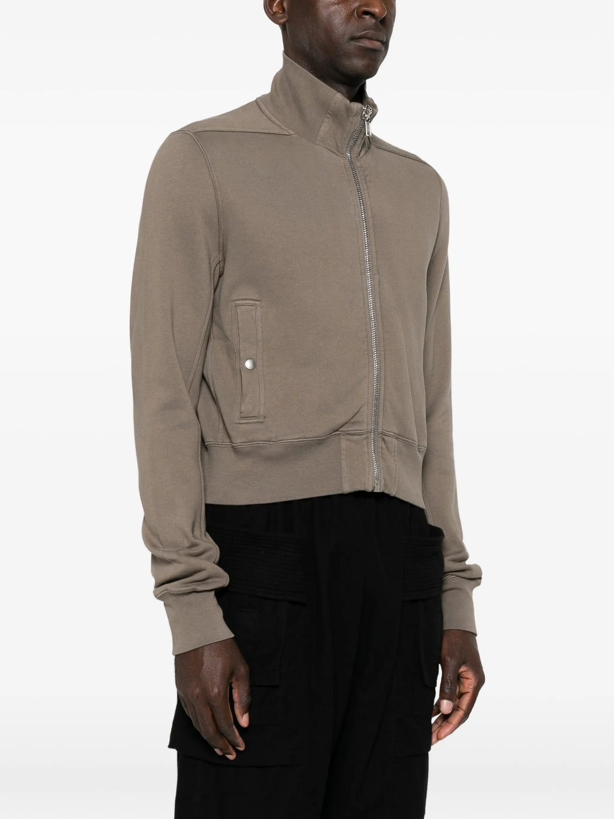zip-up cropped bomber jacket