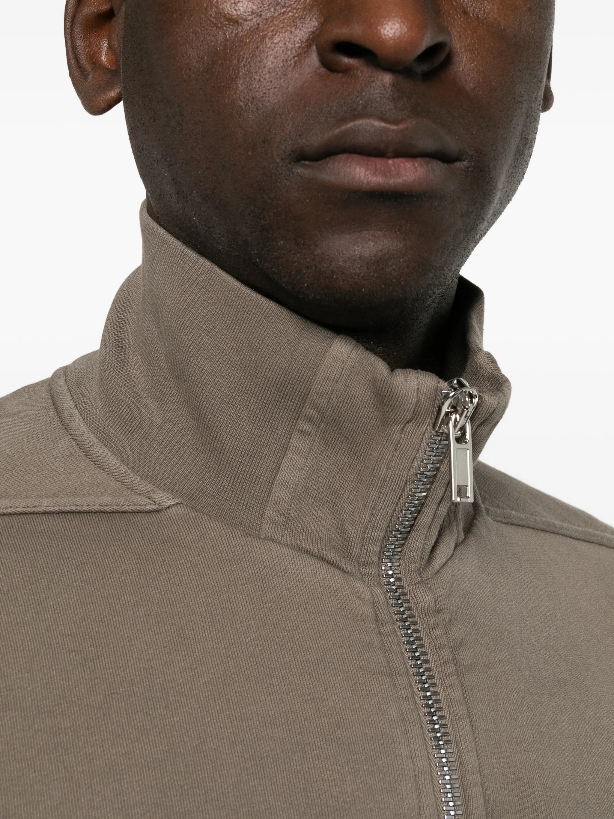 zip-up cropped bomber jacket