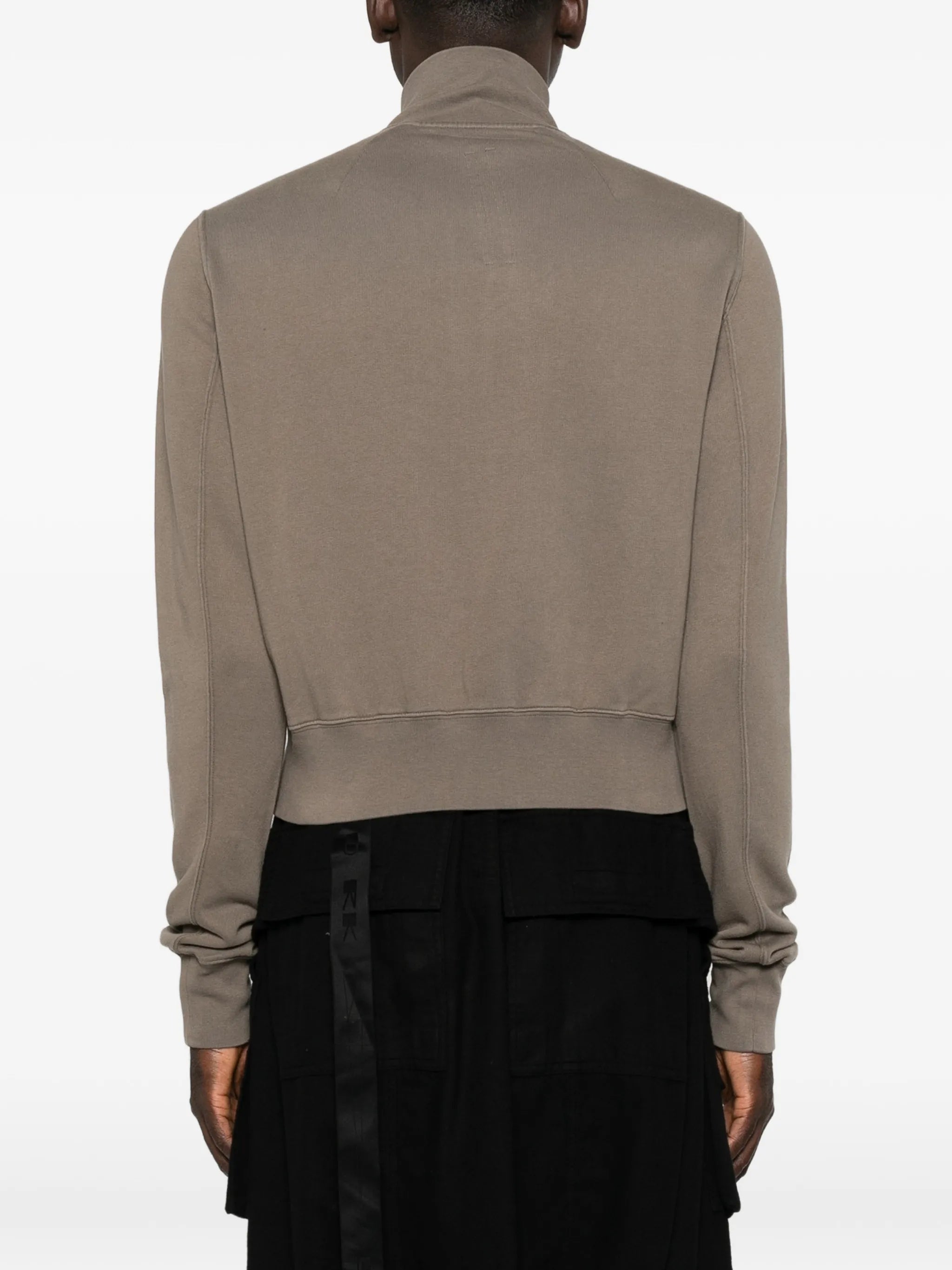 zip-up cropped bomber jacket
