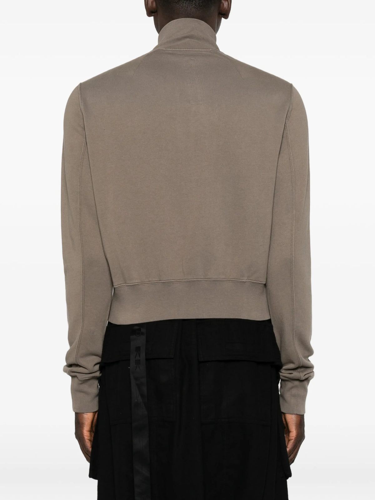 zip-up cropped bomber jacket