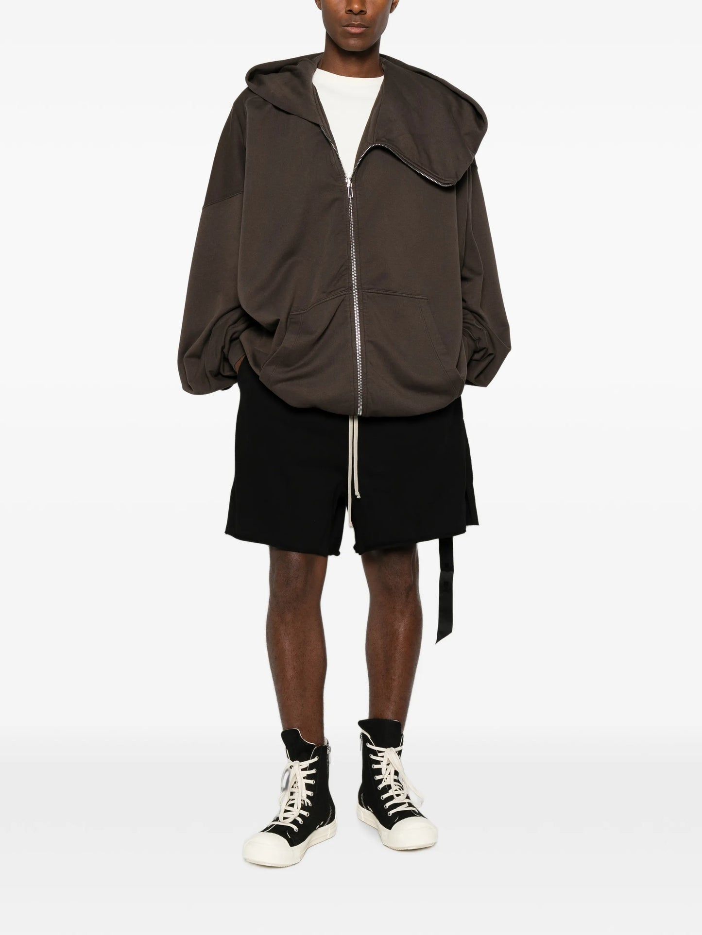 Mountain asymmetric zip-up hoodie