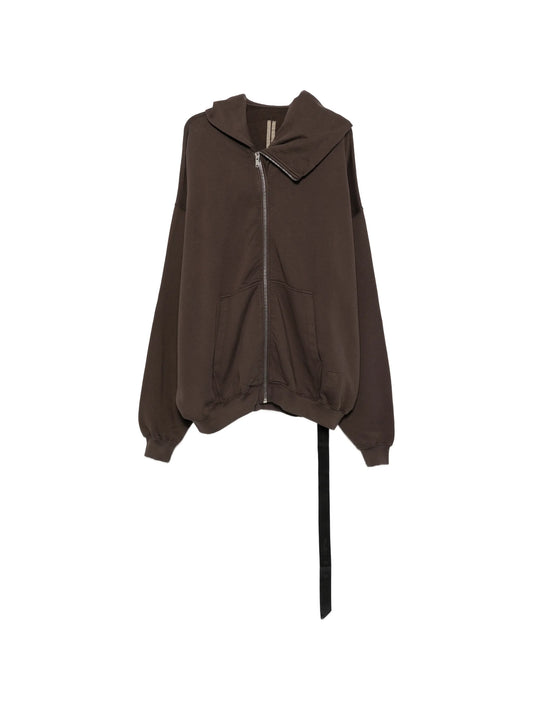 Mountain asymmetric zip-up hoodie