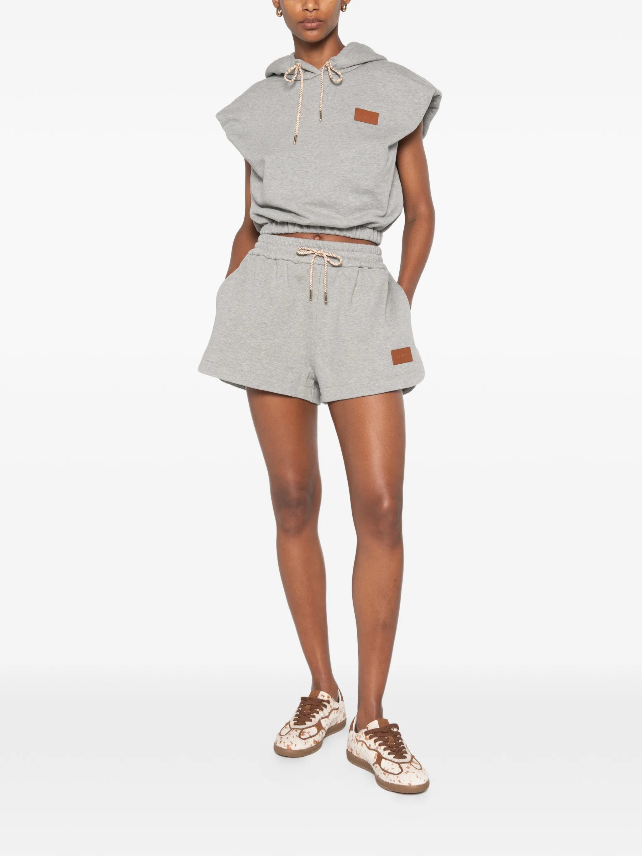 logo-patch track shorts