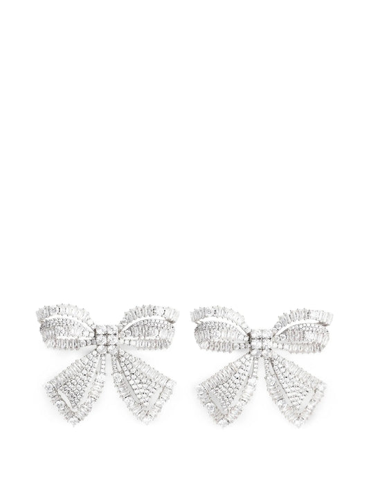 crystal-embellished bow earrings
