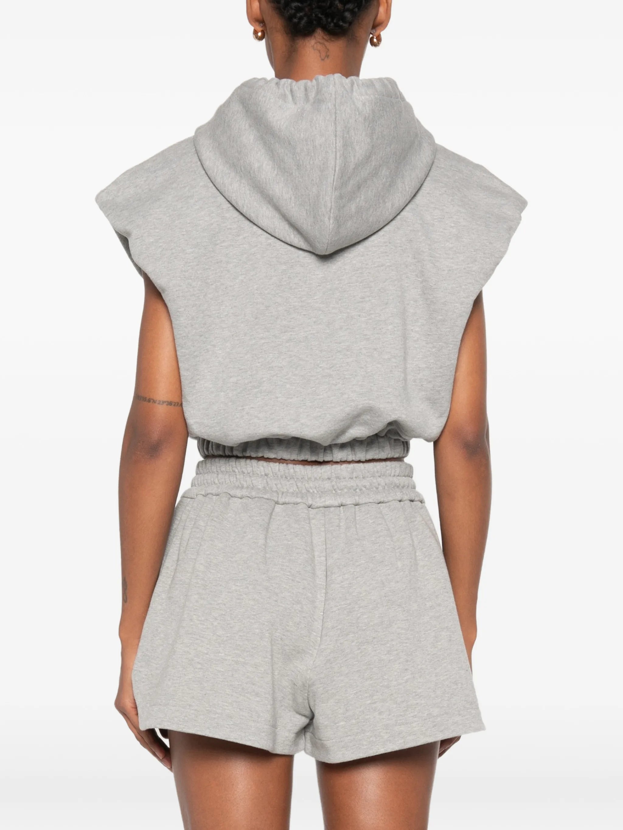 logo-patch sleeveless hoodie