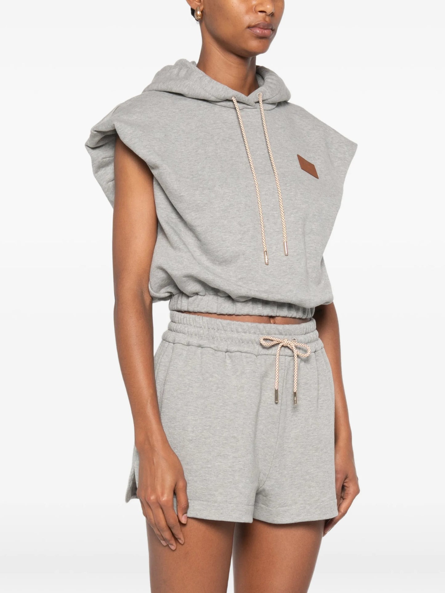 logo-patch sleeveless hoodie