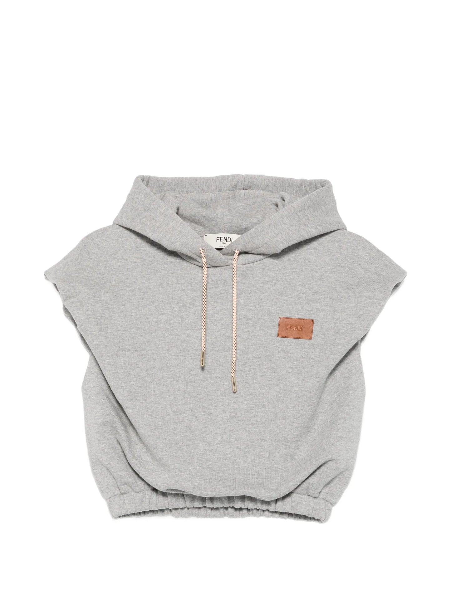 logo-patch sleeveless hoodie