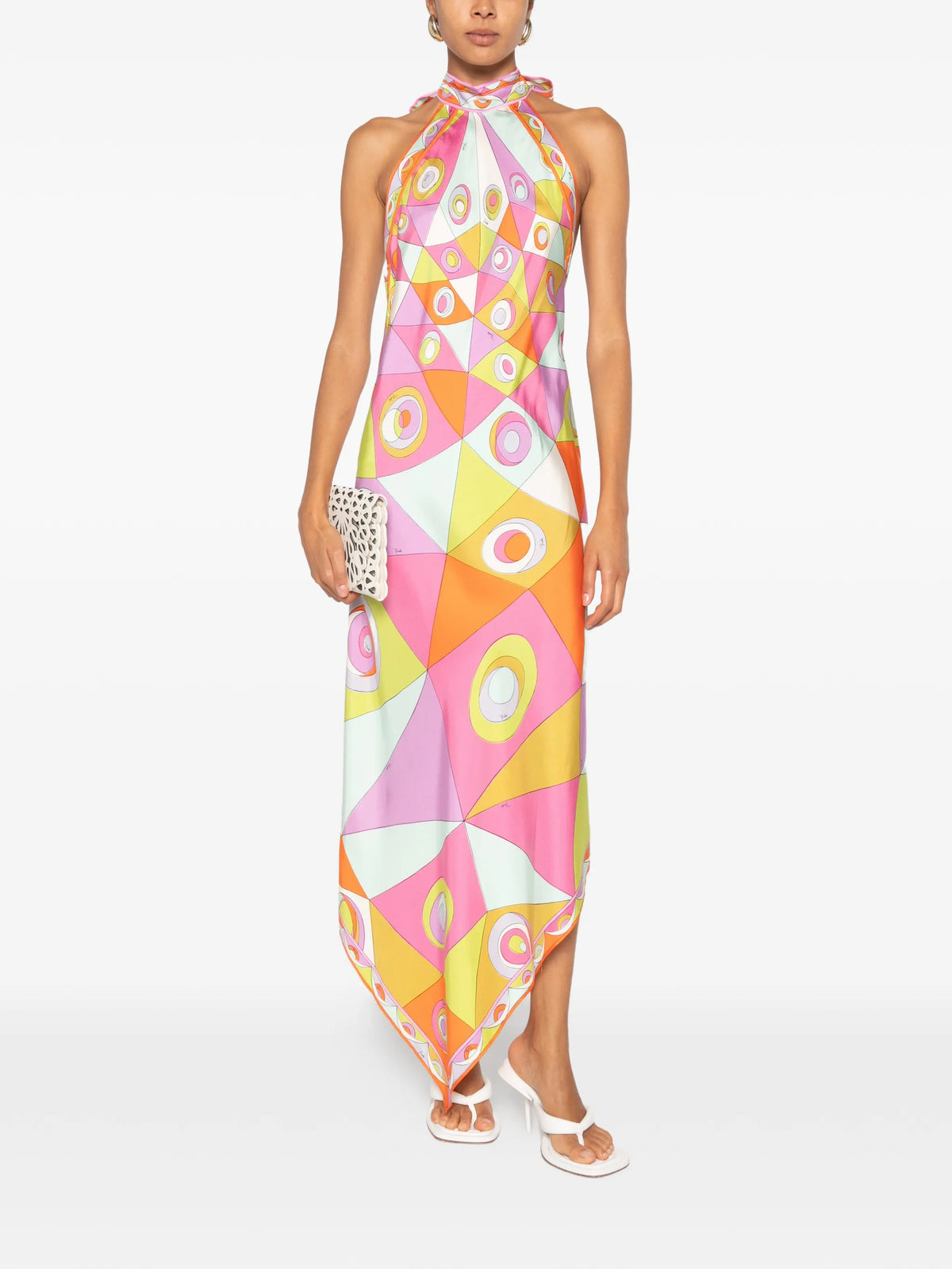 Occhi print silk dress