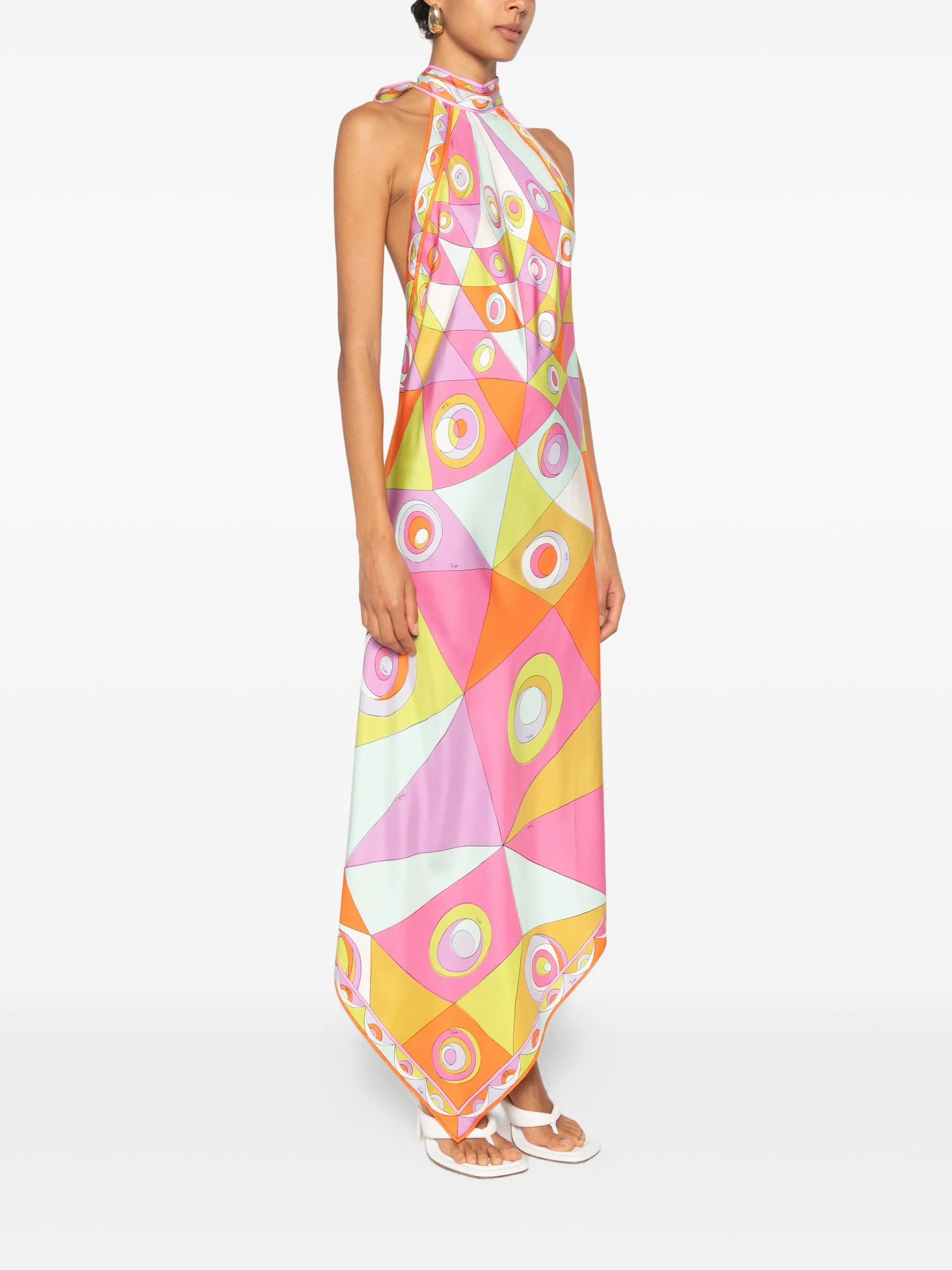 Occhi print silk dress