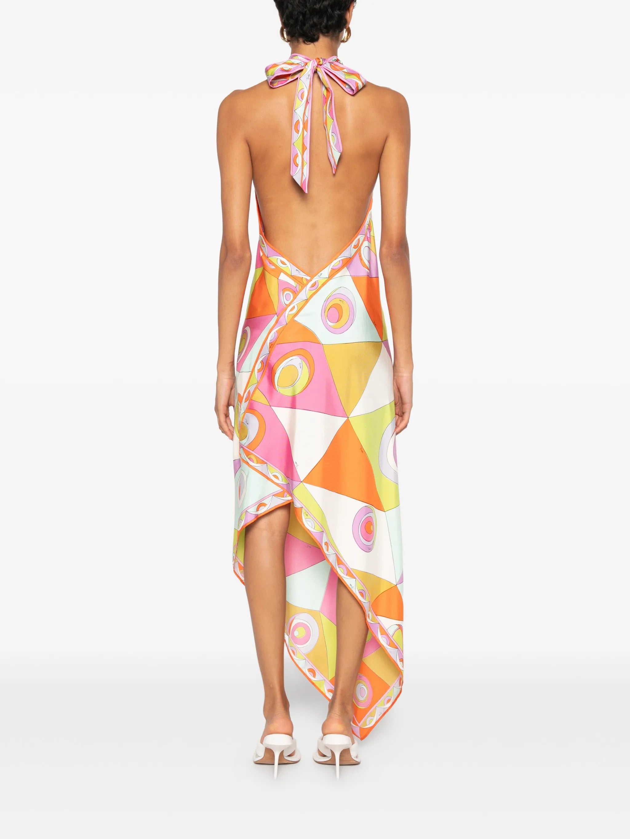 Occhi print silk dress