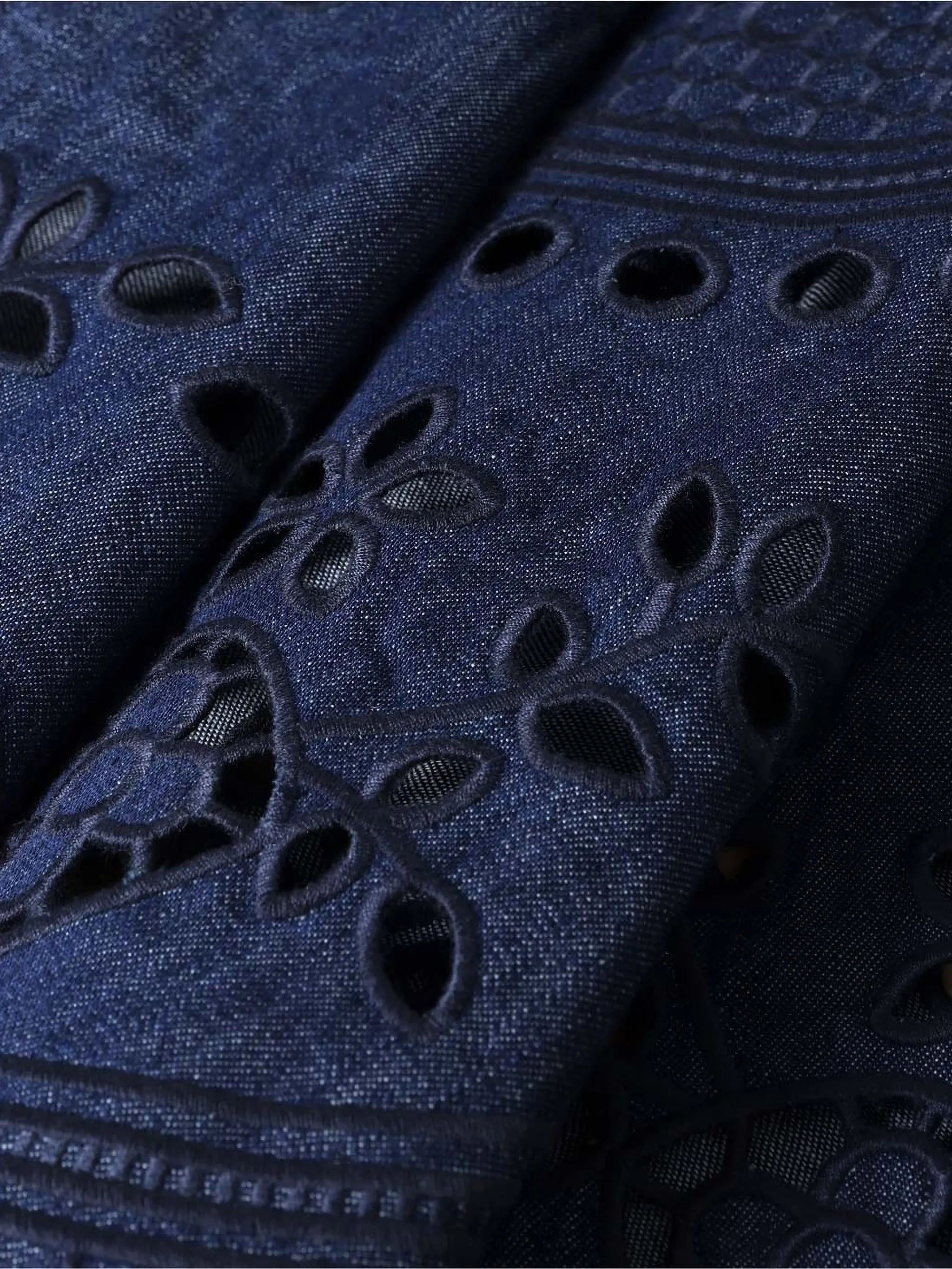 Mahon broderie denim midi dress