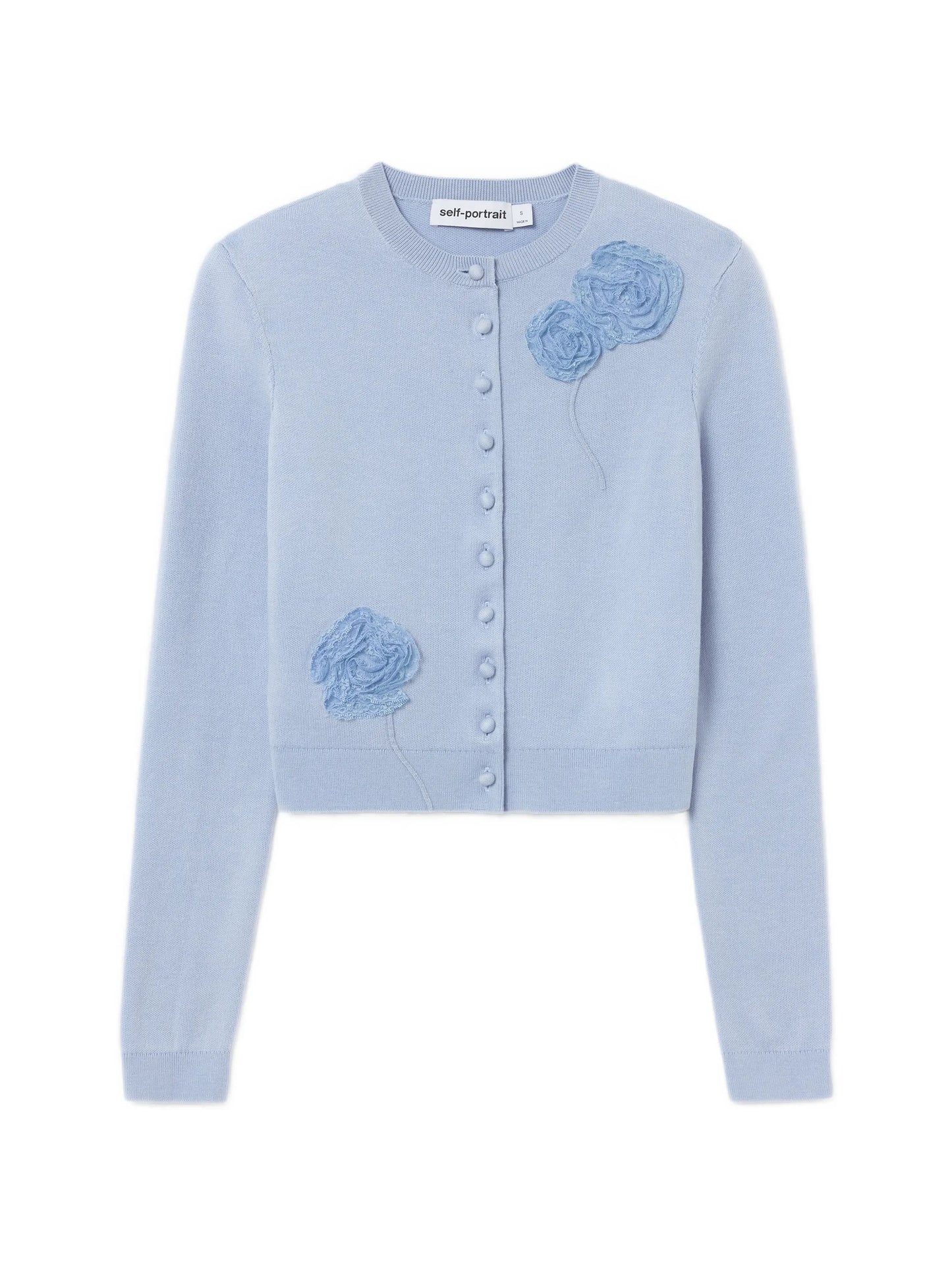 blue flower knit cardigan