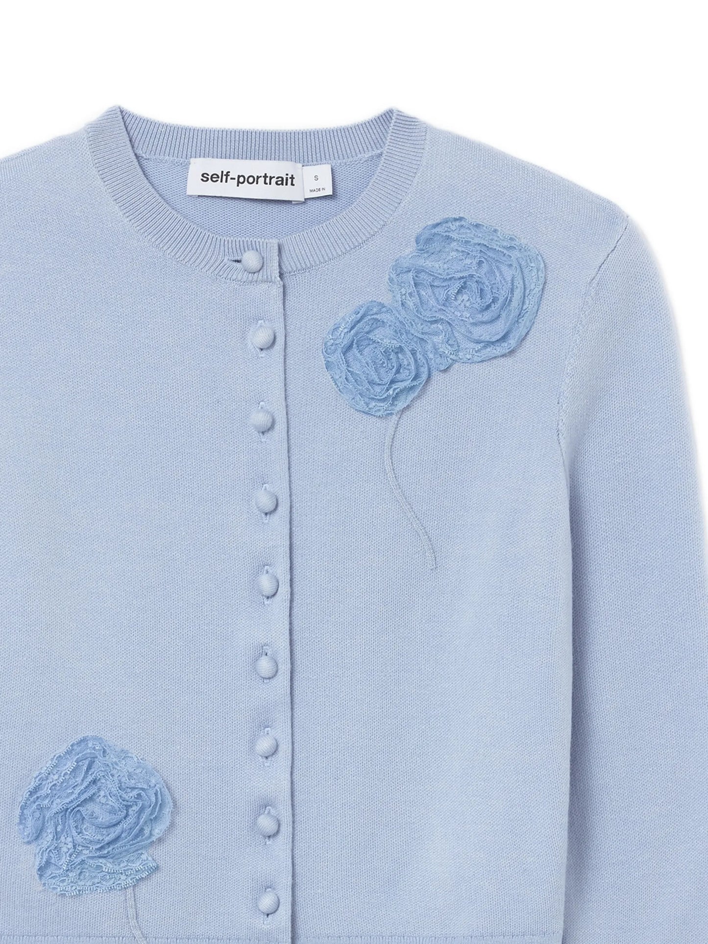blue flower knit cardigan