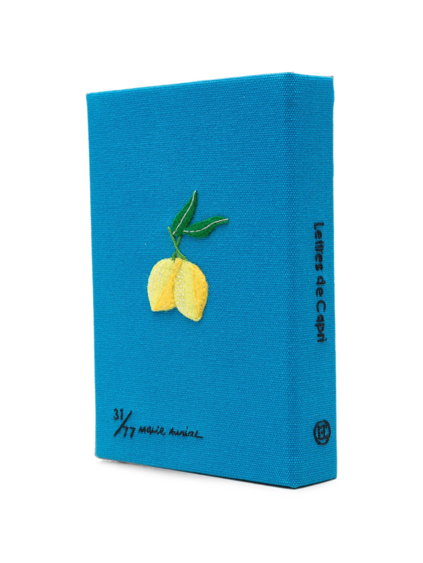 Lettres de Capri embroidered clutch bag