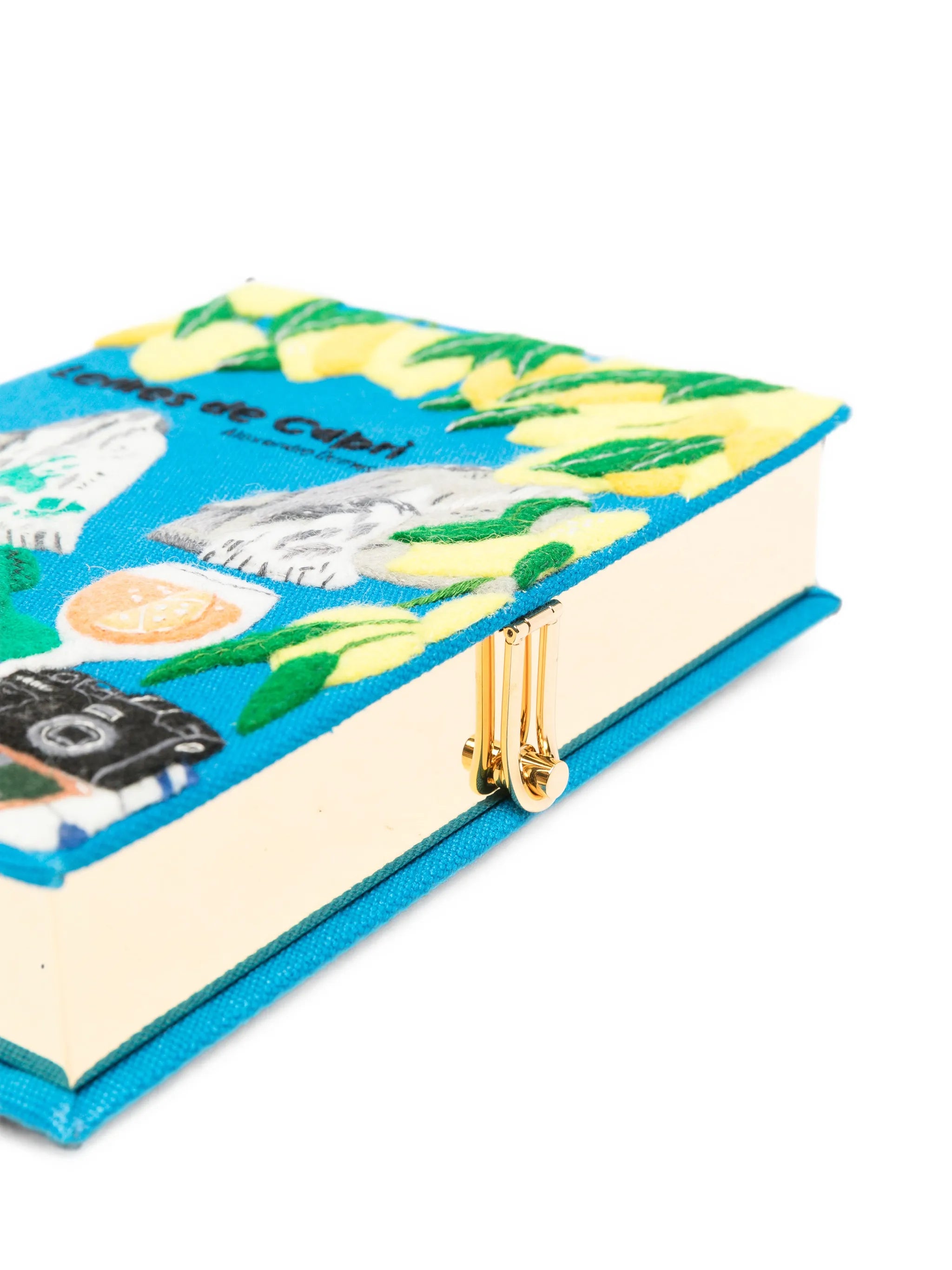Lettres de Capri embroidered clutch bag