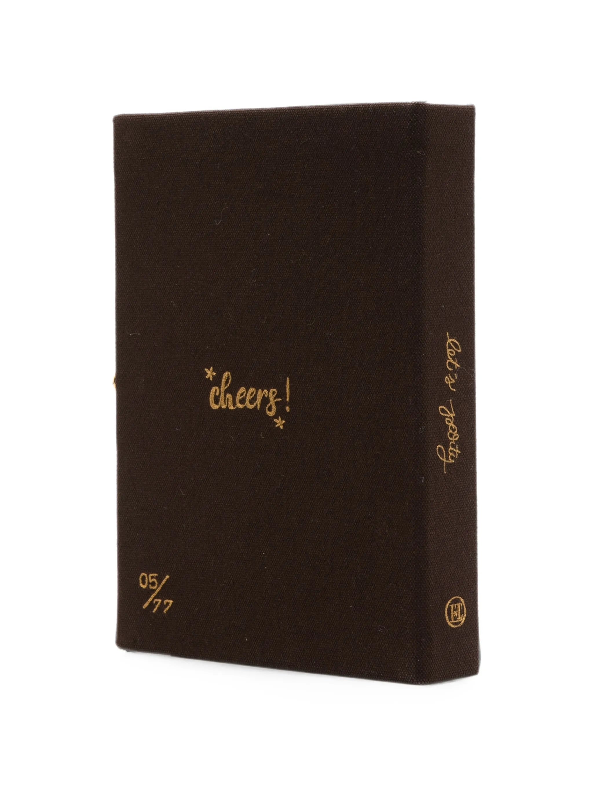 Let's Party embroidered-motif book clutch bag