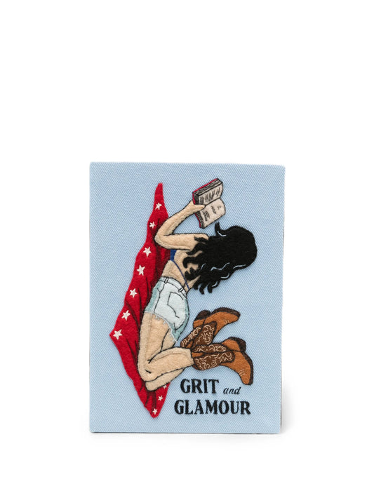 Grit and Glamour embroidered clutch bag