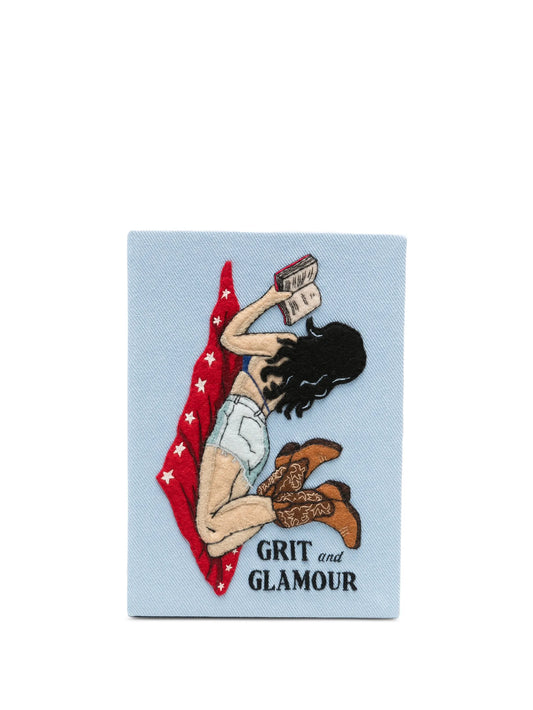 Grit and Glamour embroidered clutch bag