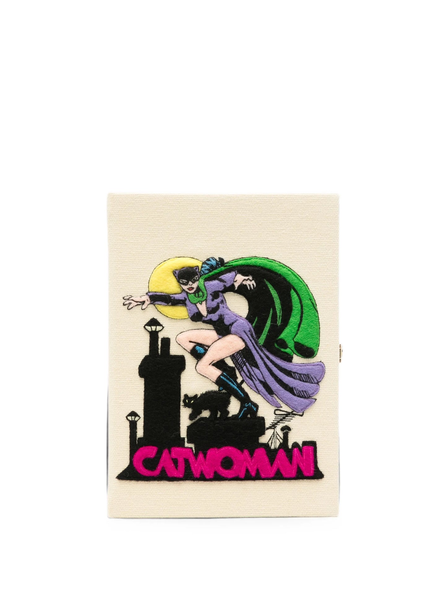 Catwoman embroidered clutch bag