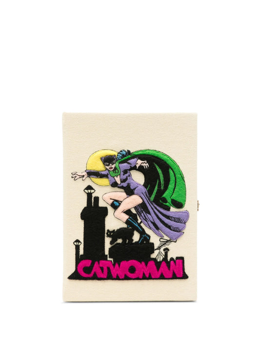 Catwoman embroidered clutch bag