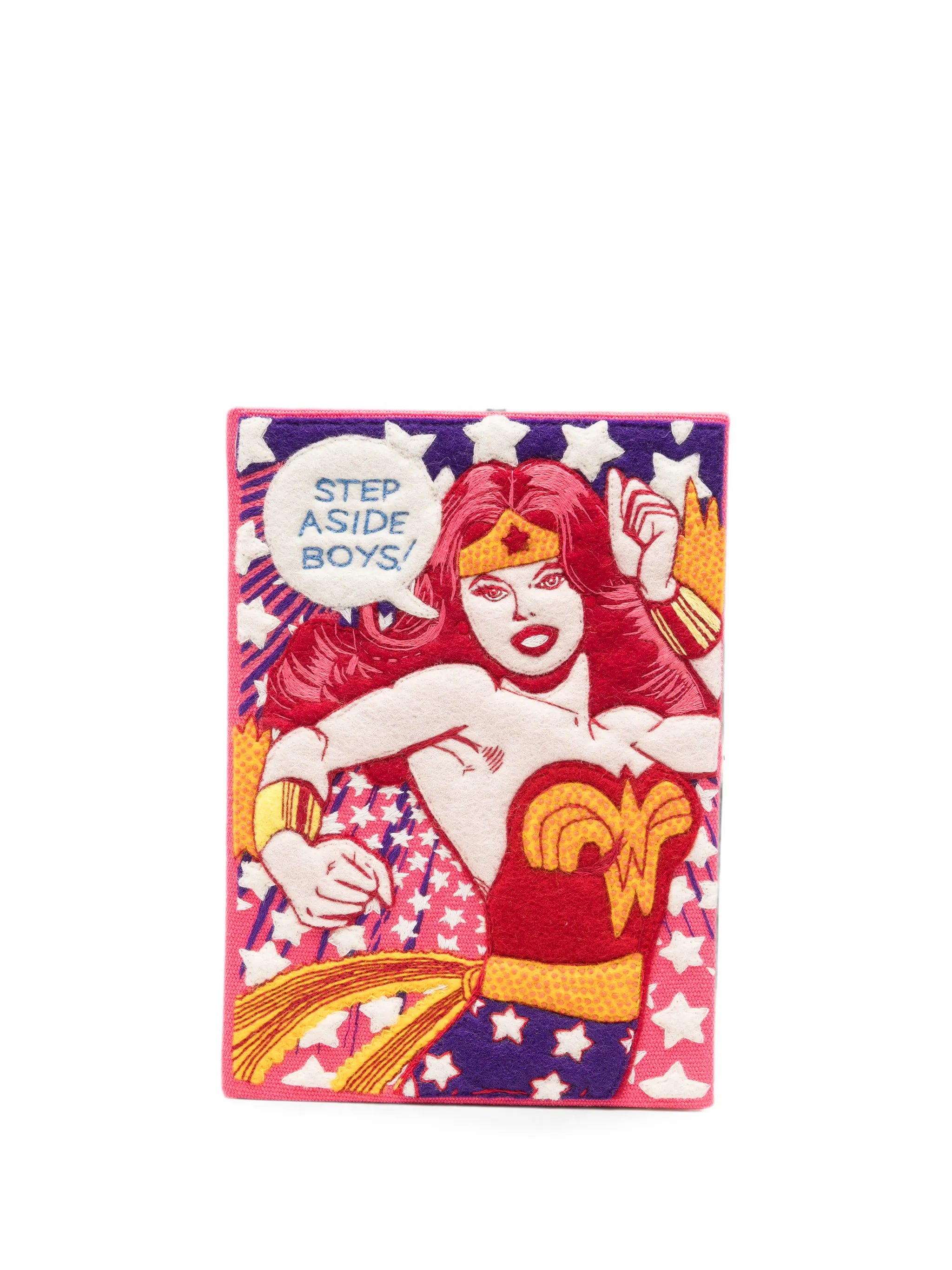 Wonder Woman embroidered clutch bag