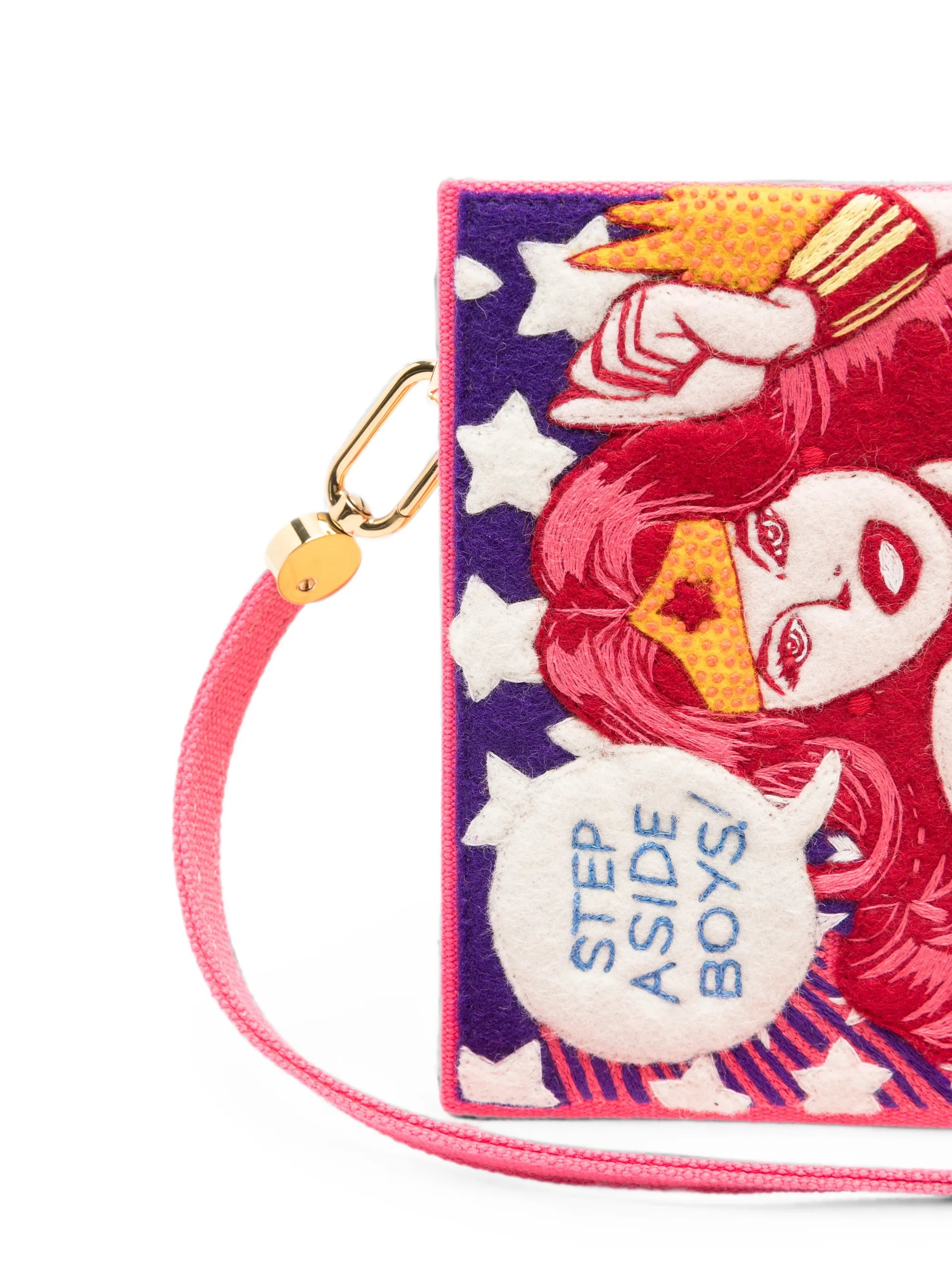 Wonder Woman embroidered clutch bag