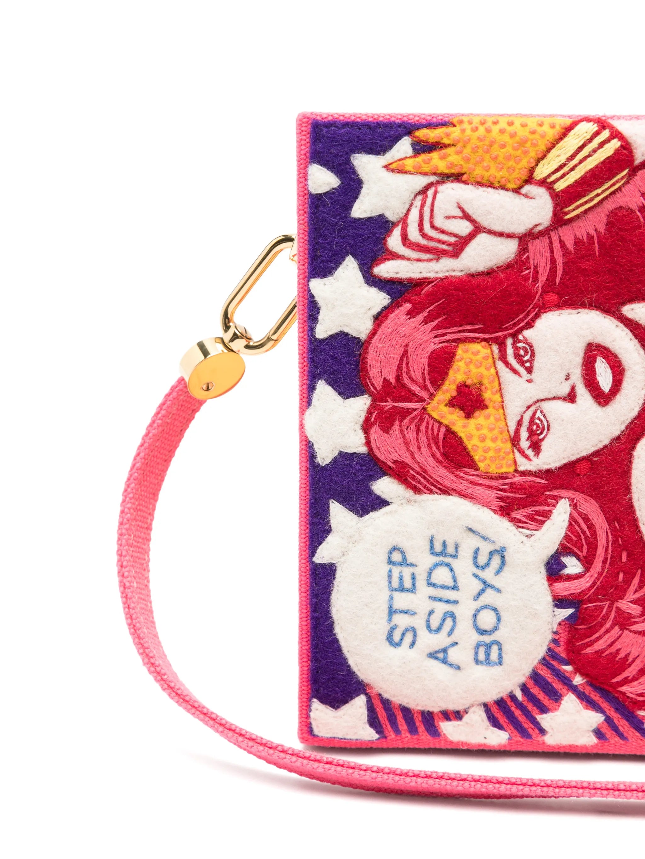 Wonder Woman embroidered clutch bag
