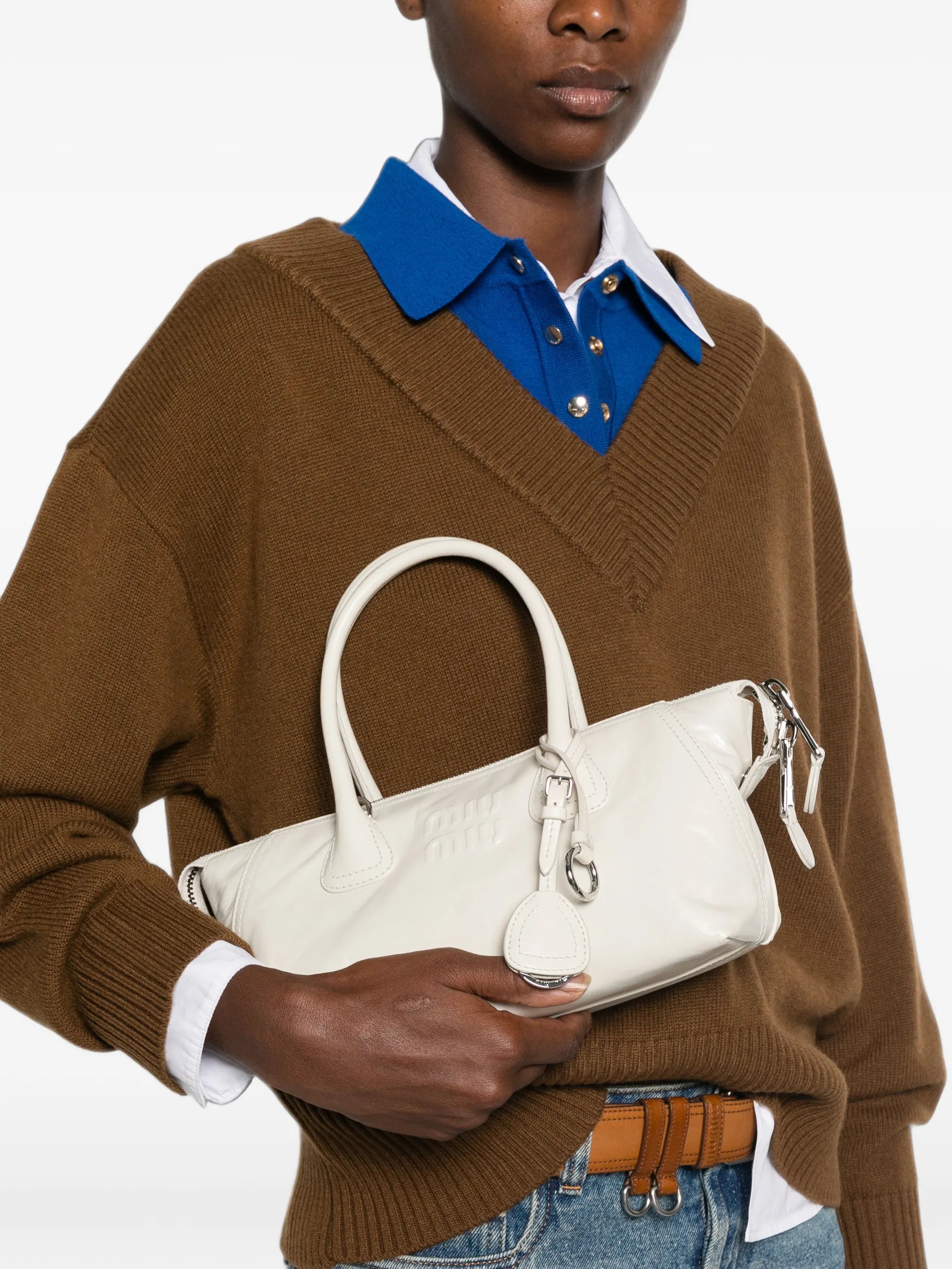Beau logo-embossed zipped tote bag