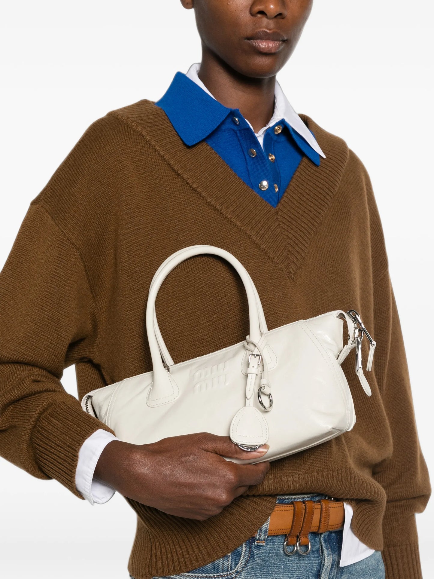 Beau logo-embossed zipped tote bag
