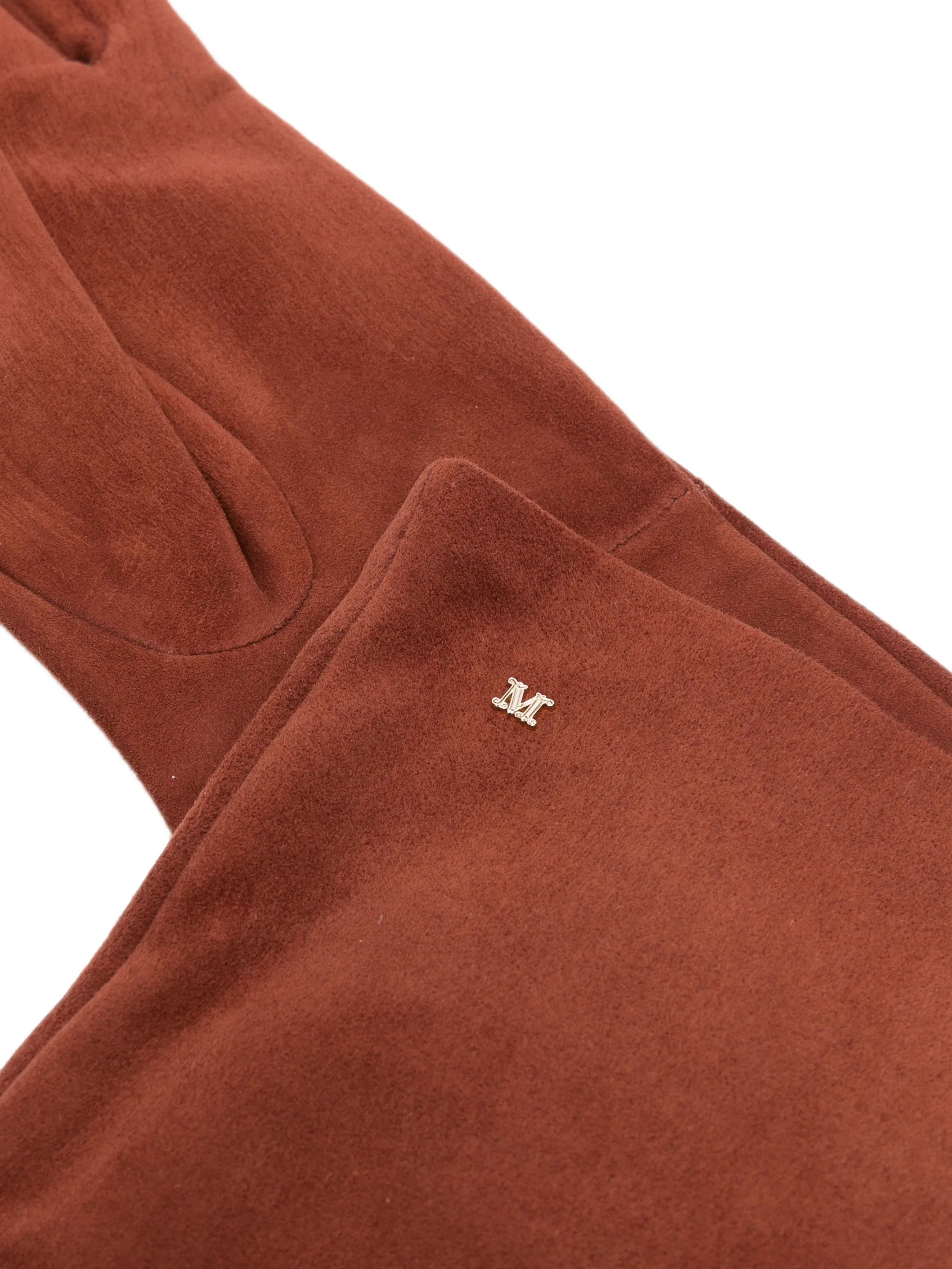 long suede gloves - terra cotta