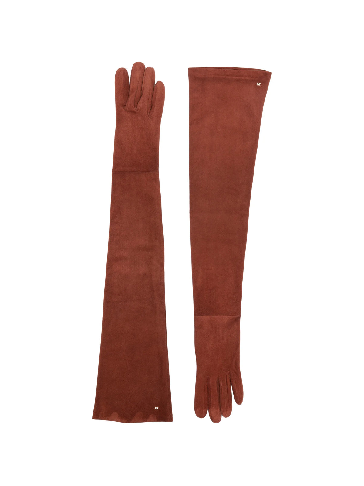 long suede gloves - terra cotta