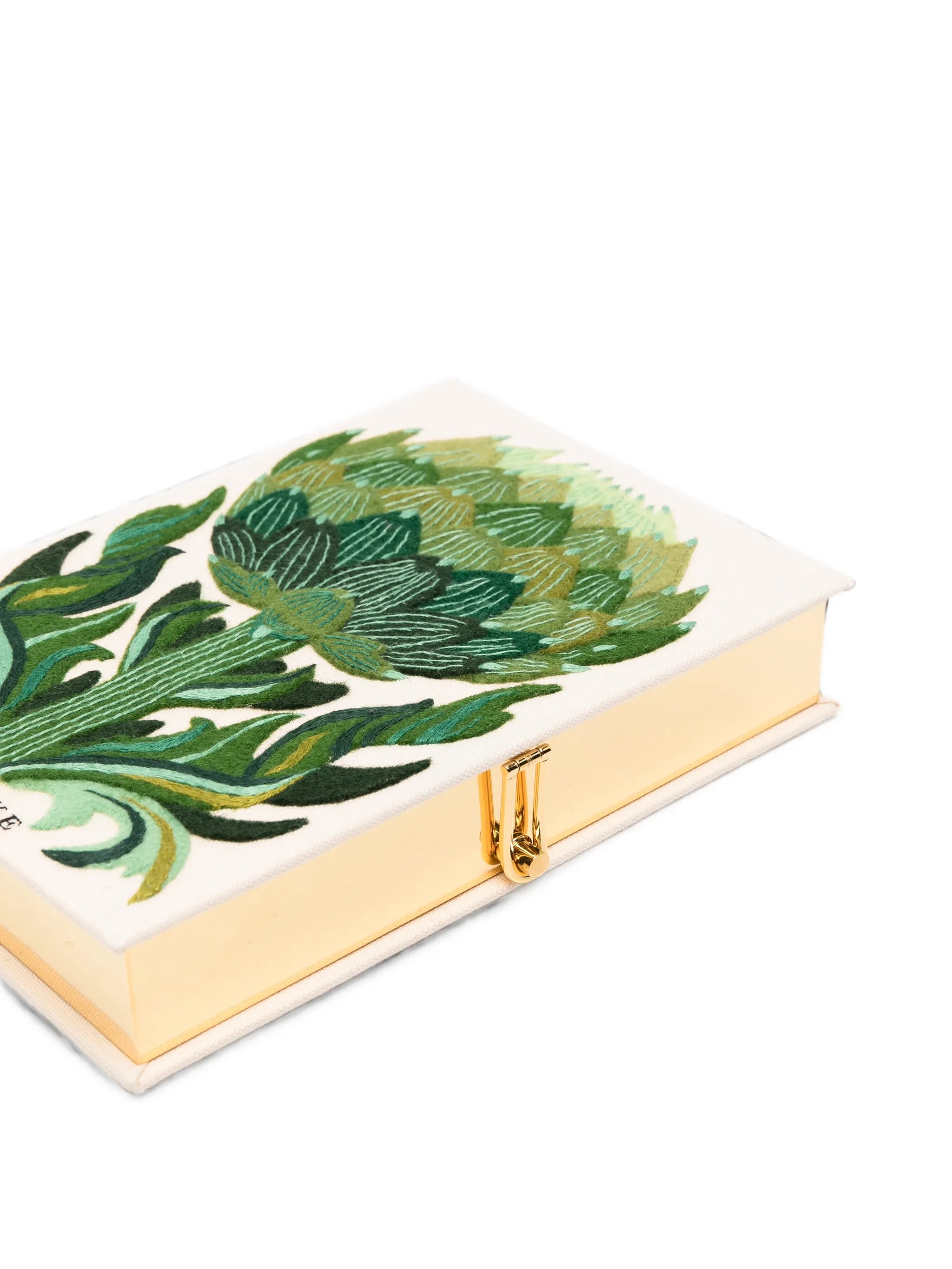 Artichoke embroidered clutch bag