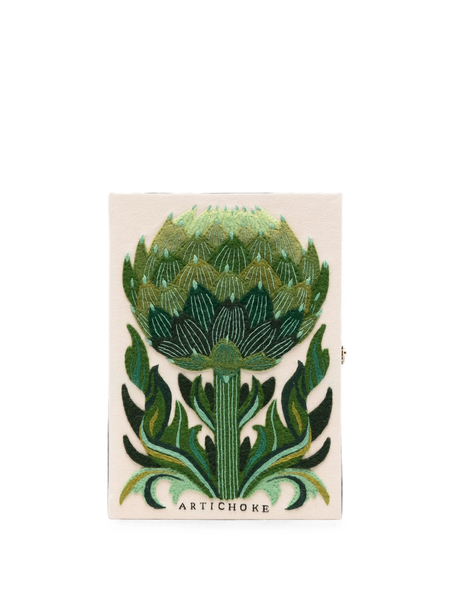 Artichoke embroidered clutch bag