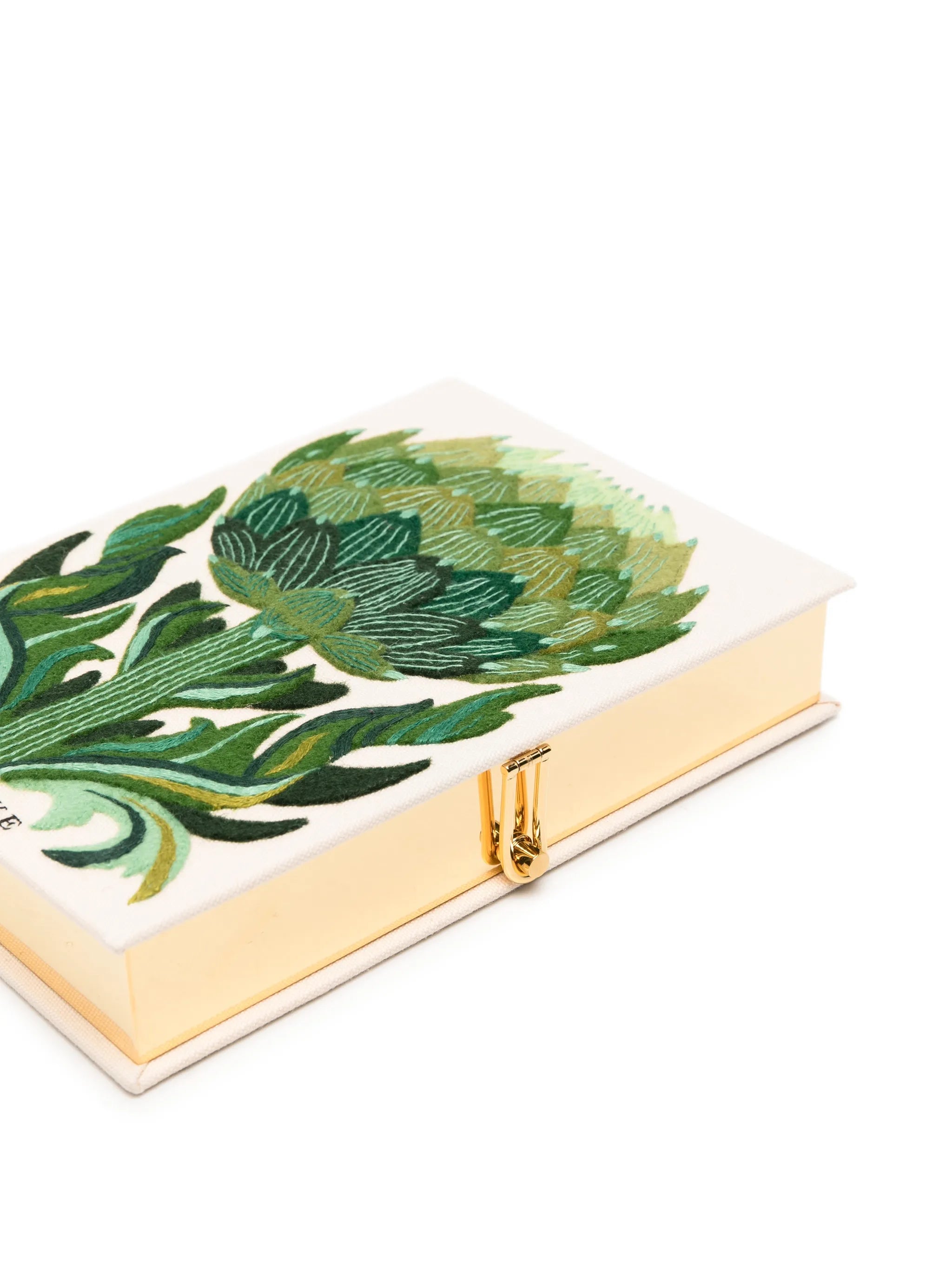 Artichoke embroidered clutch bag