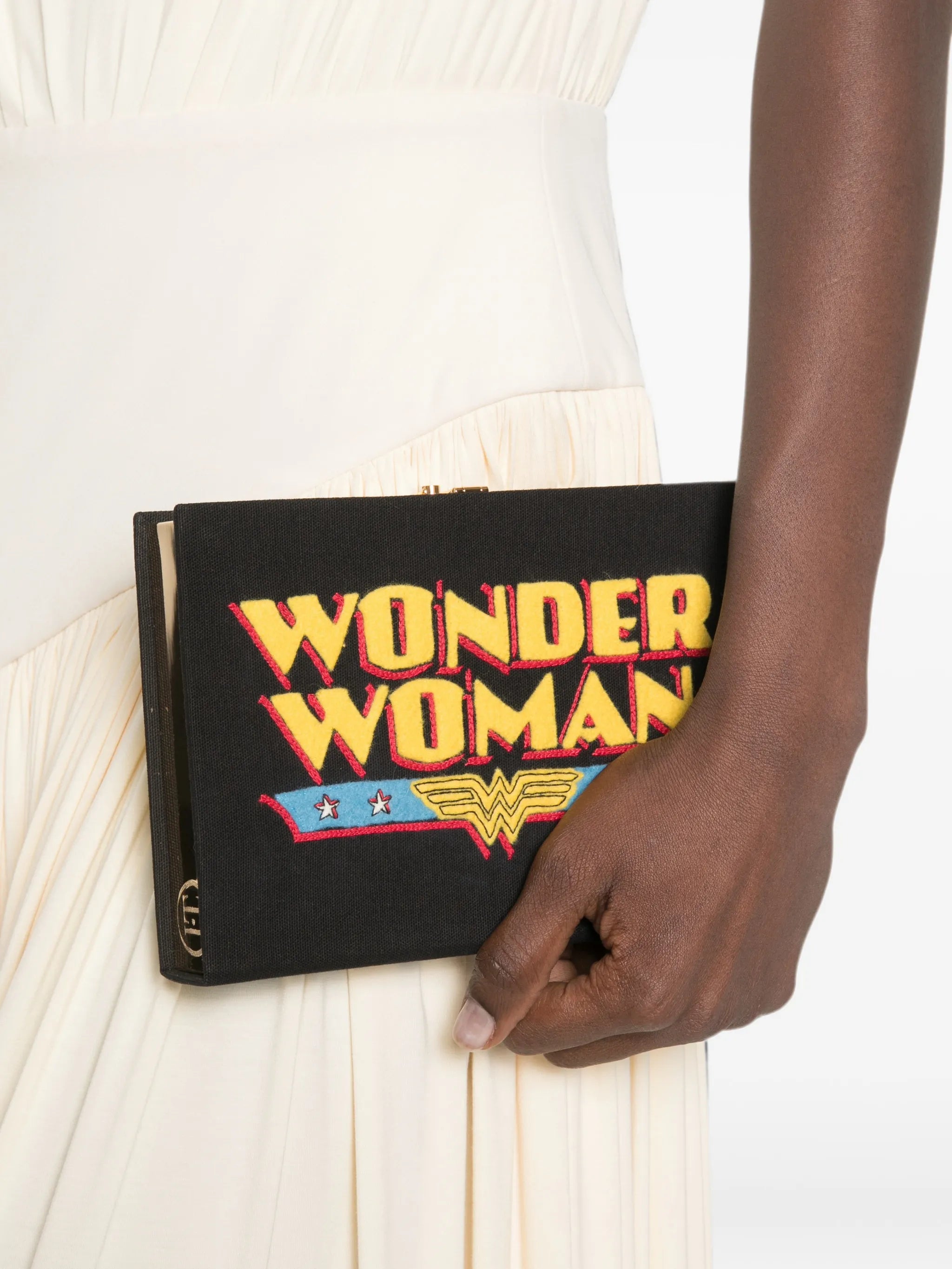 Wonder Woman embroidered clutch bag