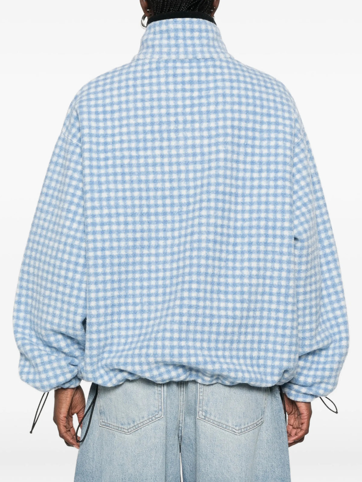 check zip-up jacket