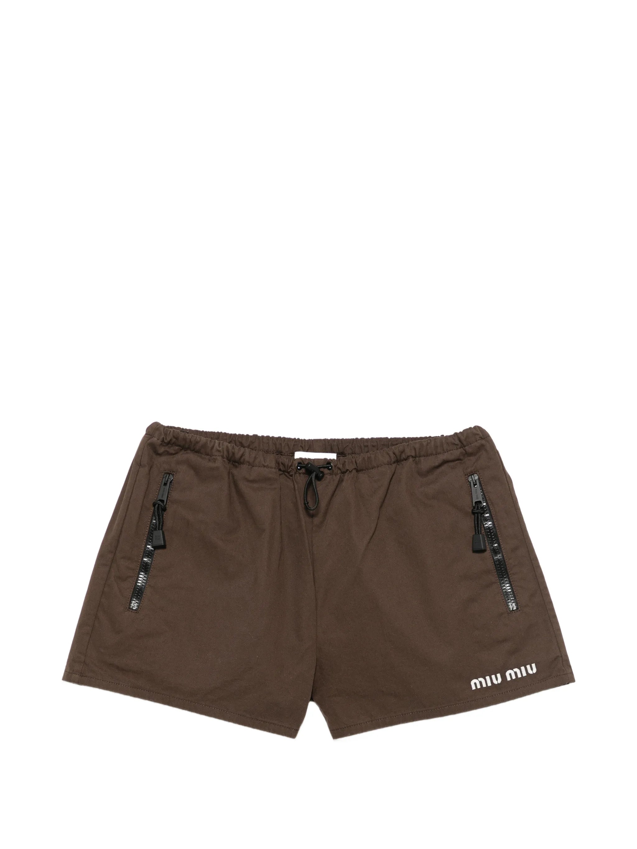 logo-embroidered gabardine shorts