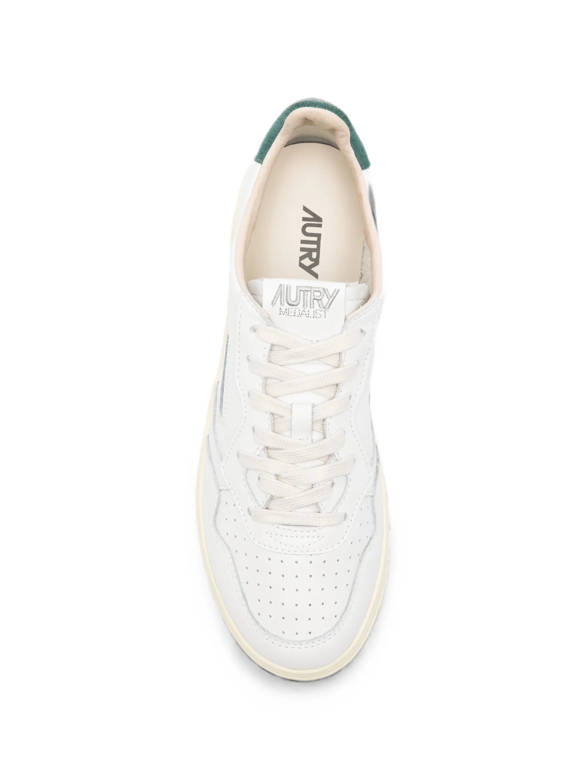 Medalist Low sneakers in white leather and dark sea suede