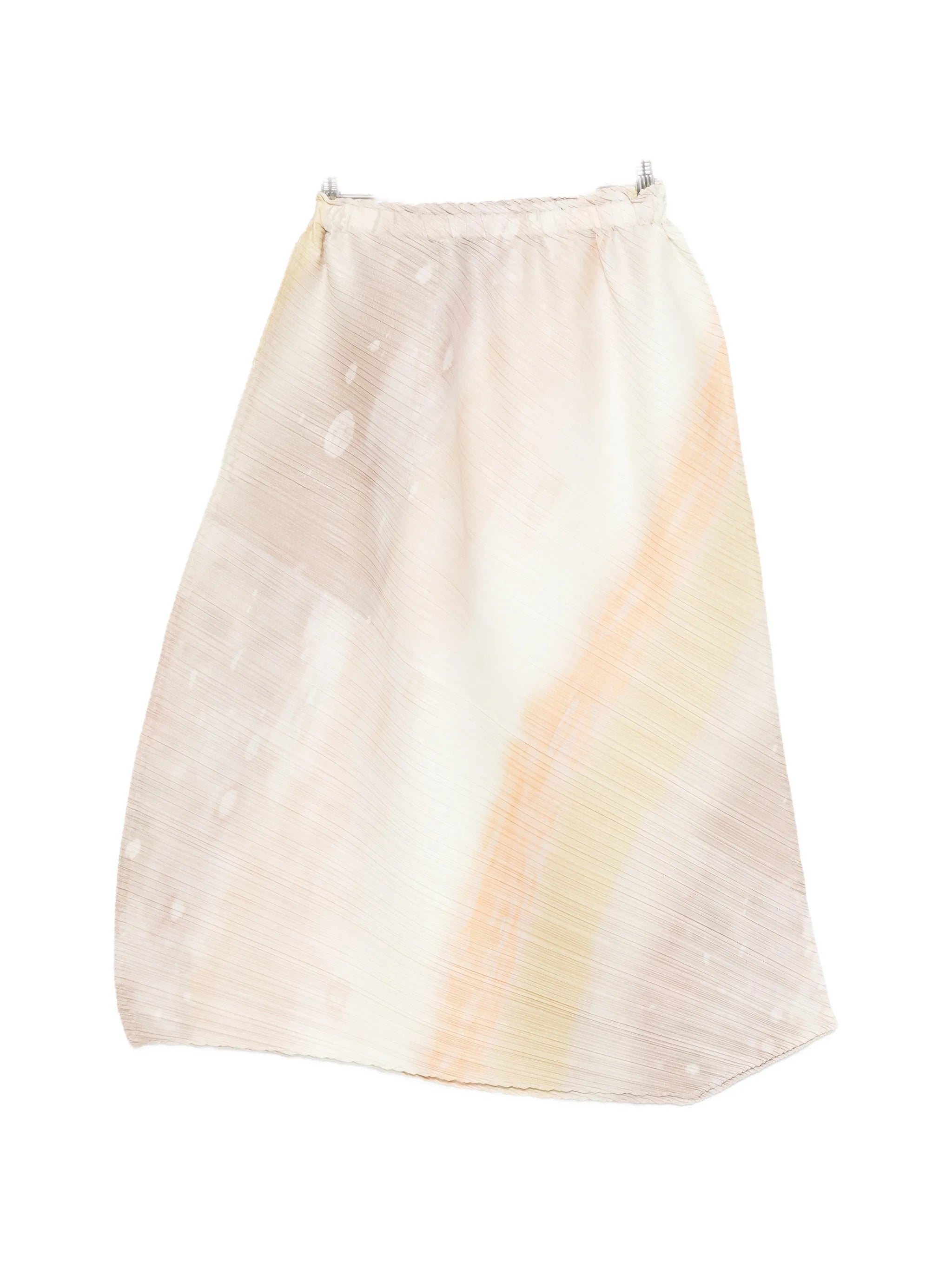 pleated abstract-print midi skirt