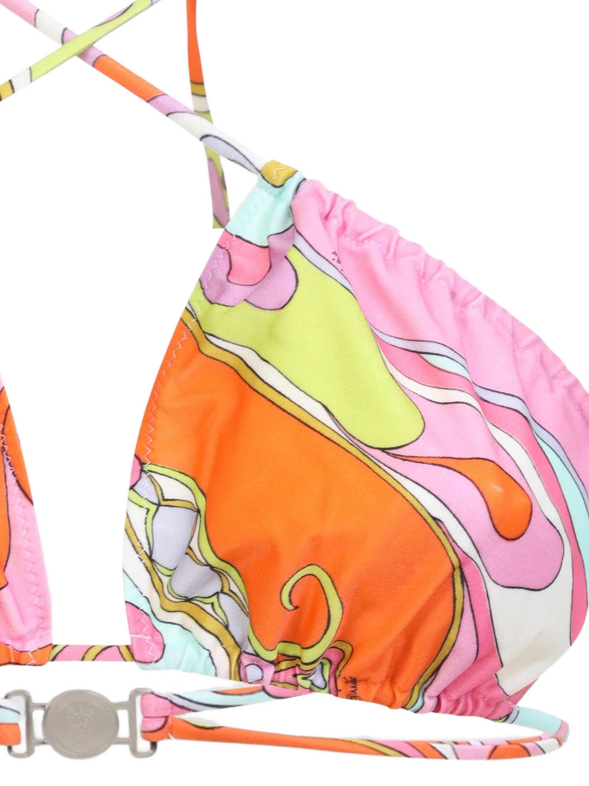abstract-print halterneck bikini top