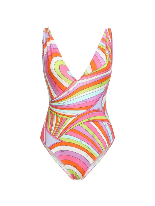 abstract-print swimsuit