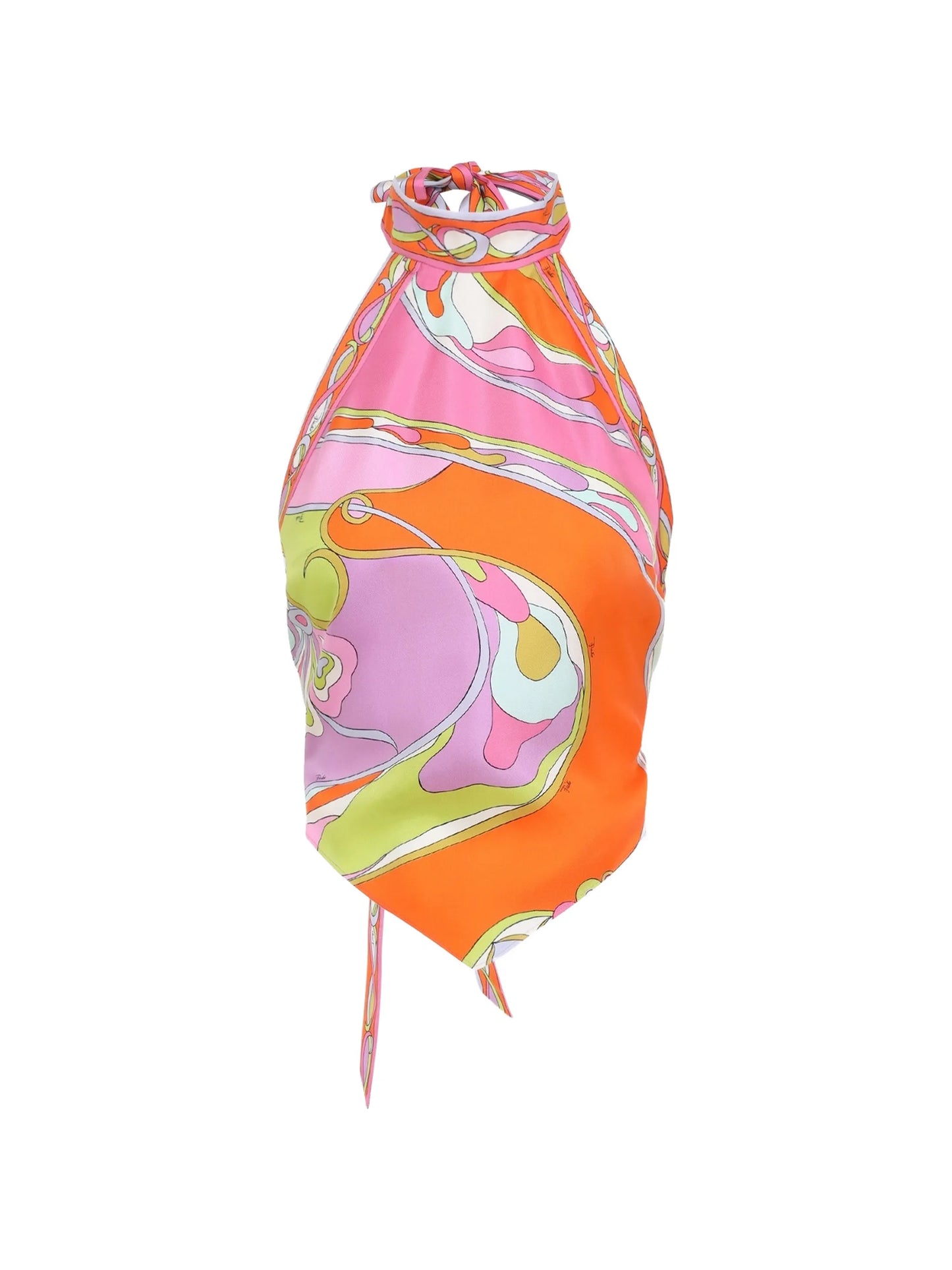abstract-print silk top